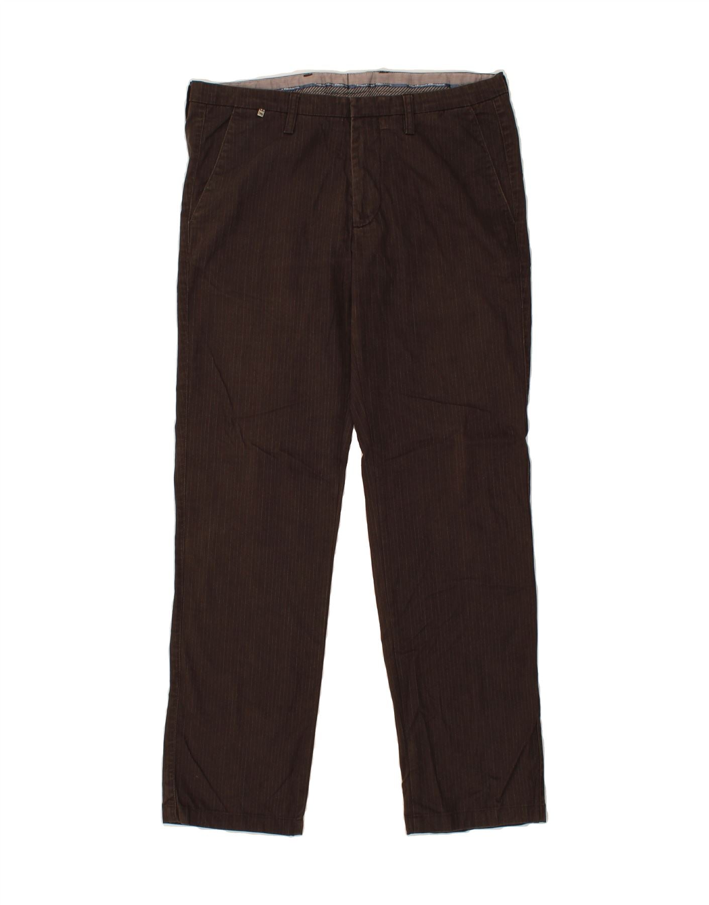 image of MARLBORO CLASSICS Mens Straight Chino Trousers EU 50 Large W36 L31  Brown