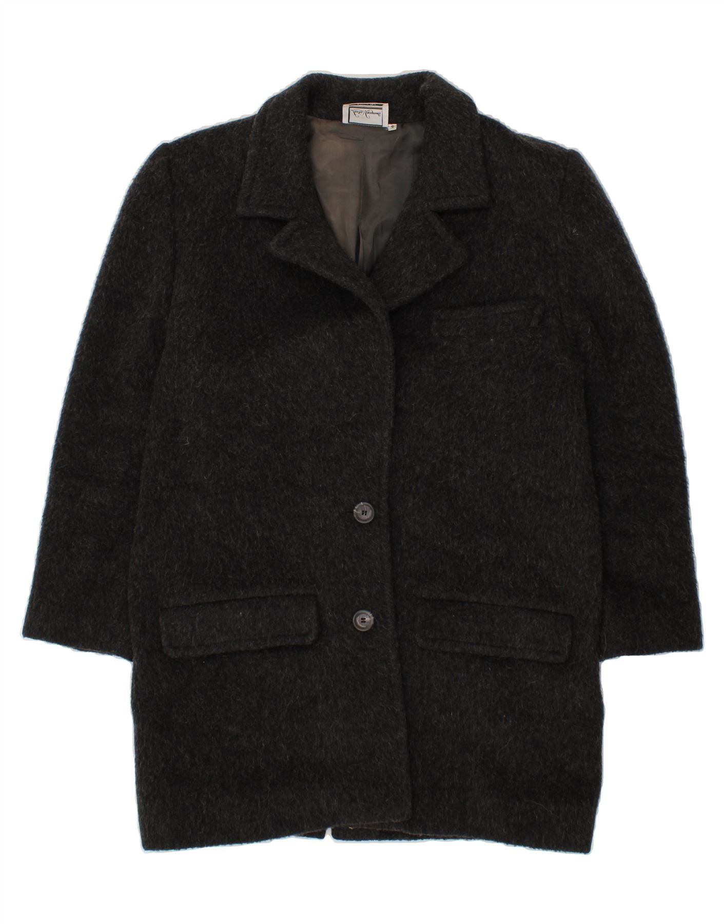 image of LUISA SPAGNOLI Womens Overcoat UK 10 Small Grey Alpaca Wool