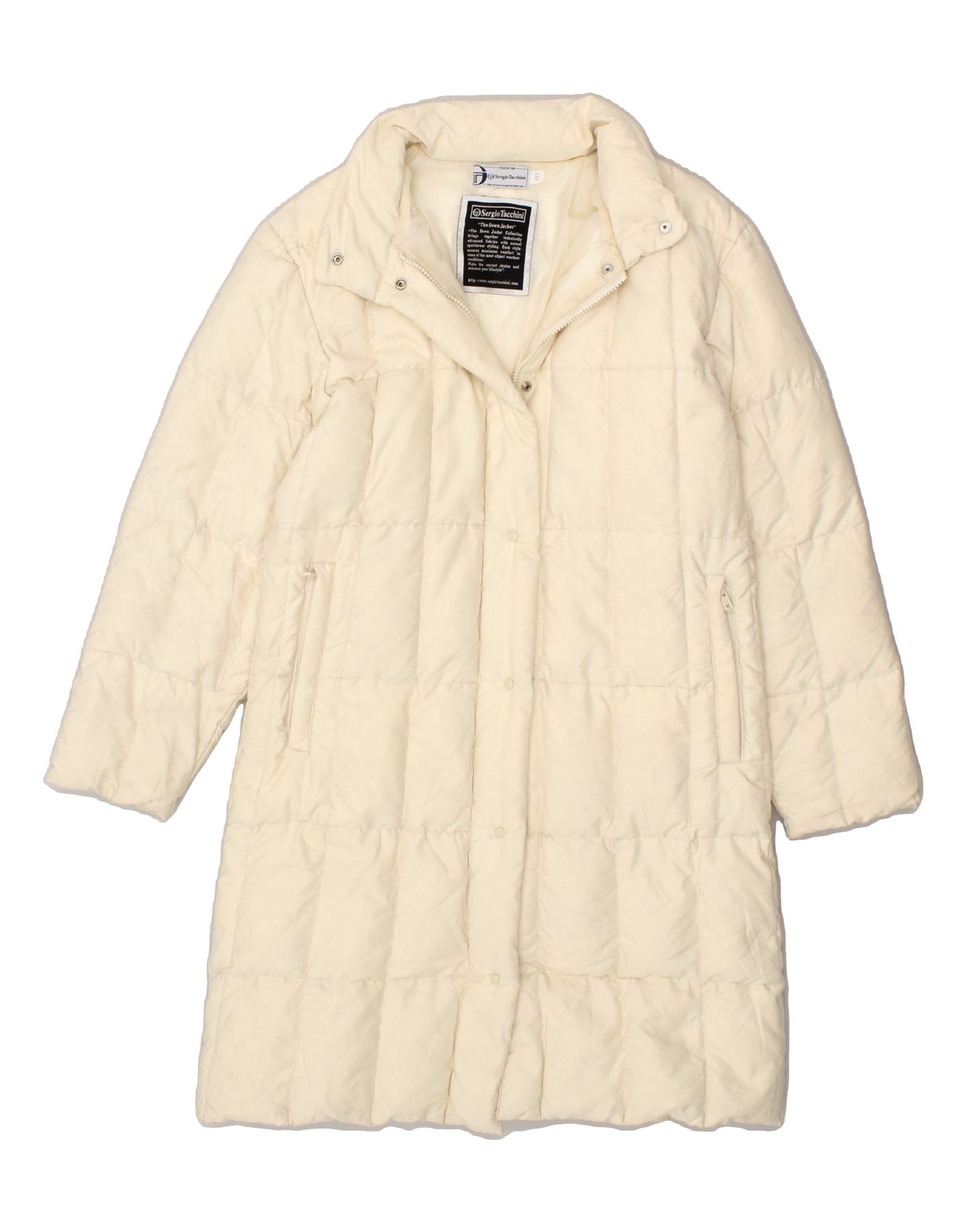 image of SERGIO TACCHINI Womens Padded Coat UK 10 Small Off White Polyester