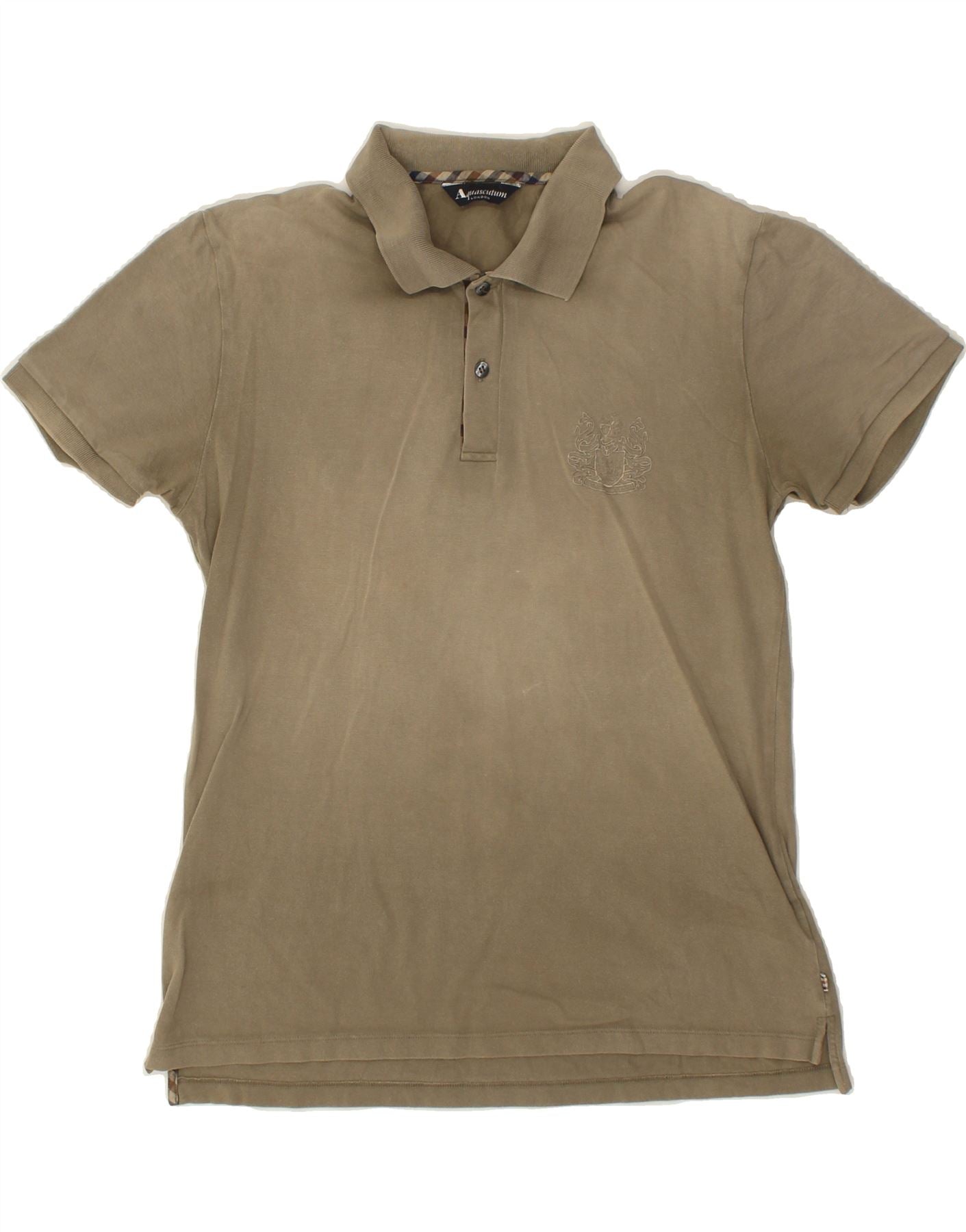 image of AQUASCUTUM Mens Polo Shirt Medium Grey Cotton