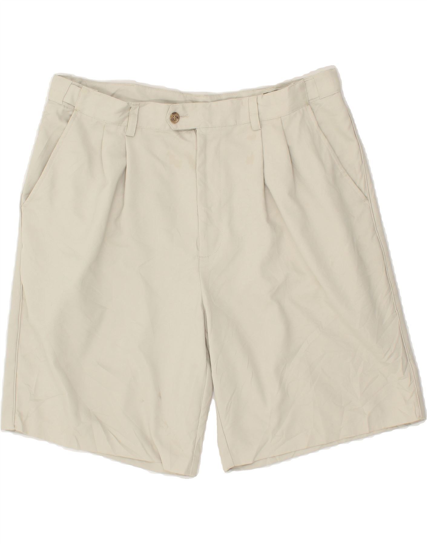 Image of IZOD Mens Pegged Chino Shorts W36 Large Beige Polyester