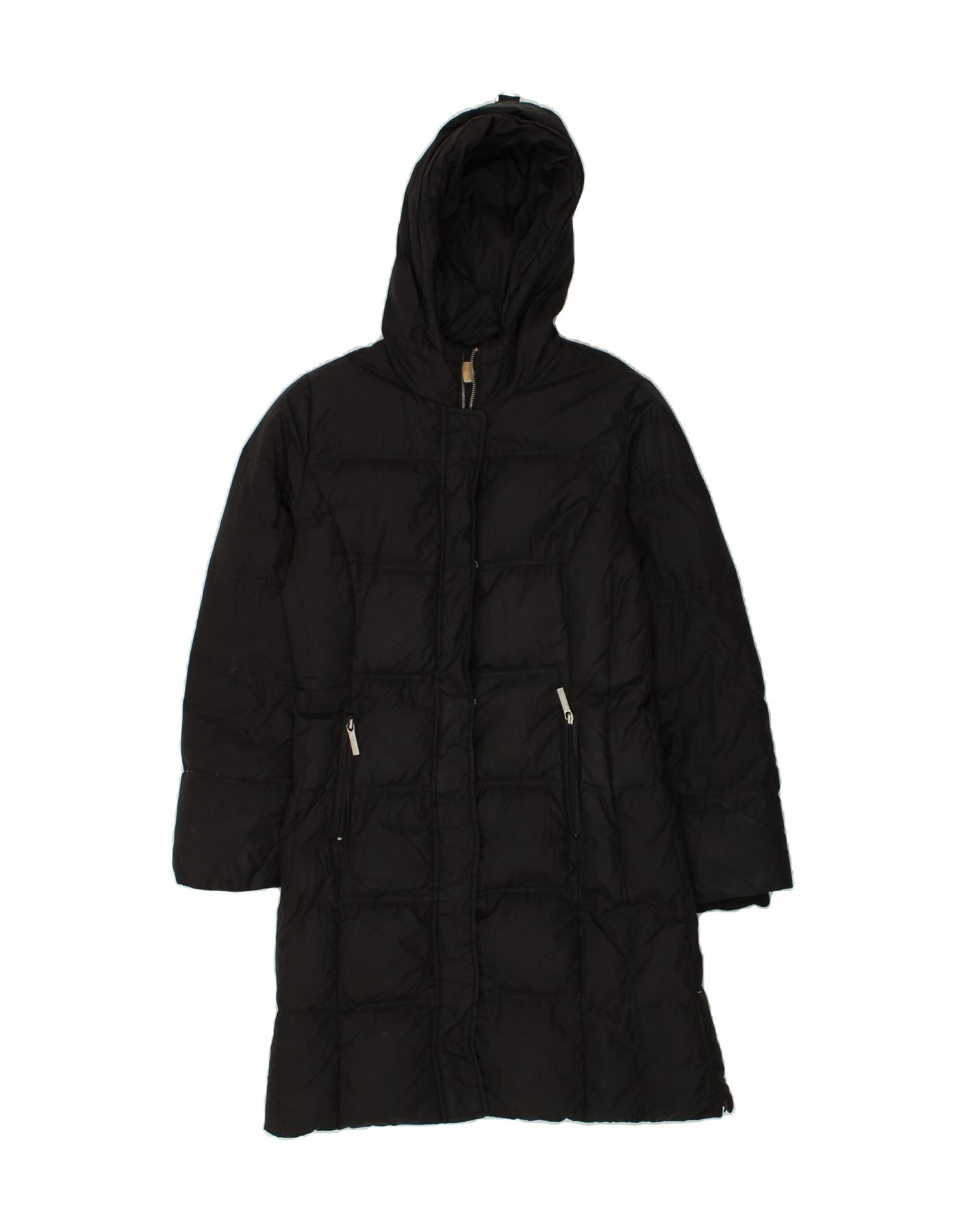 image of MICHAEL KORS Womens Hooded Padded Coat UK 10 Small Black Nylon