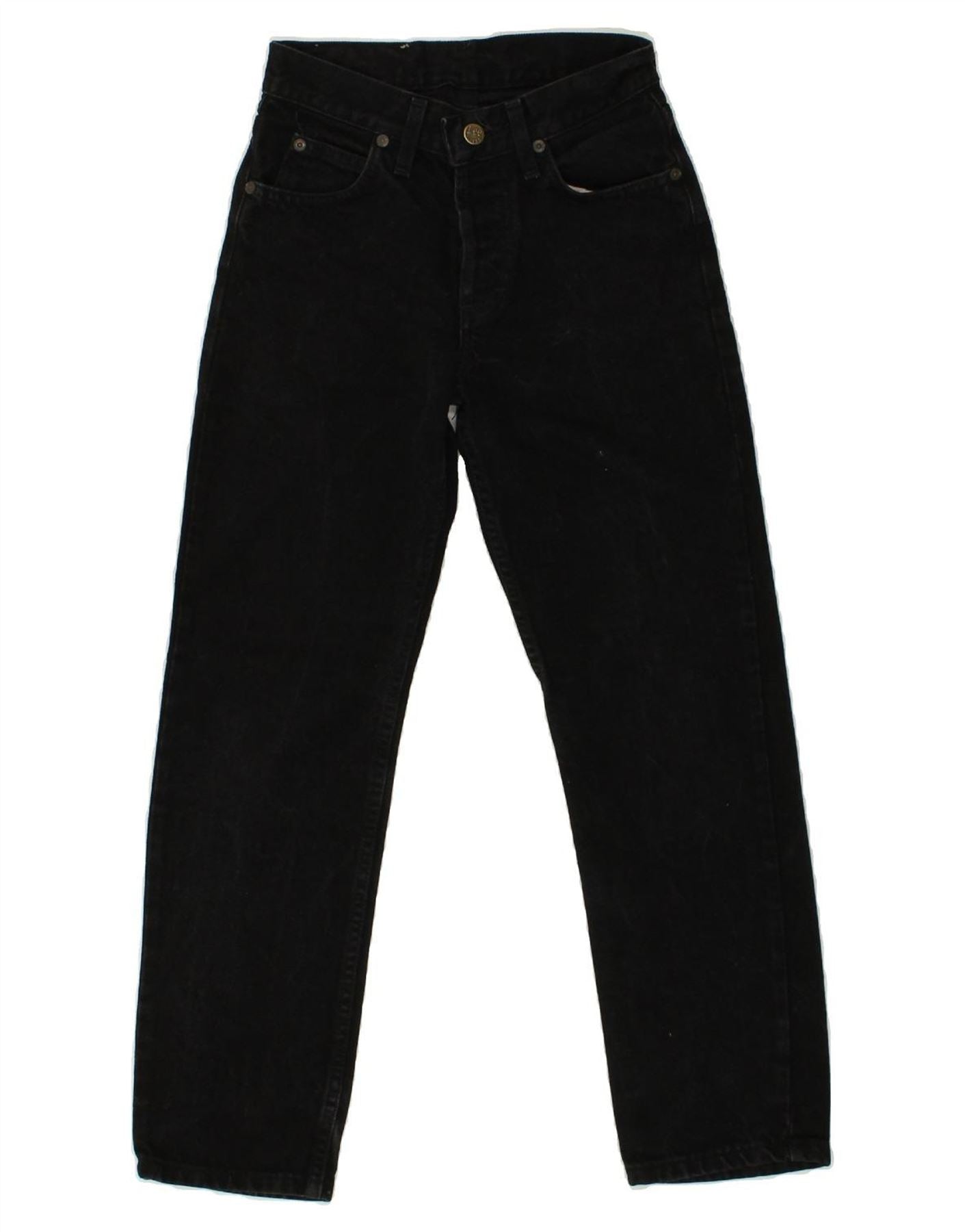 image of LEE Boys Straight Jeans 9-10 Years W26 L26 Black Cotton