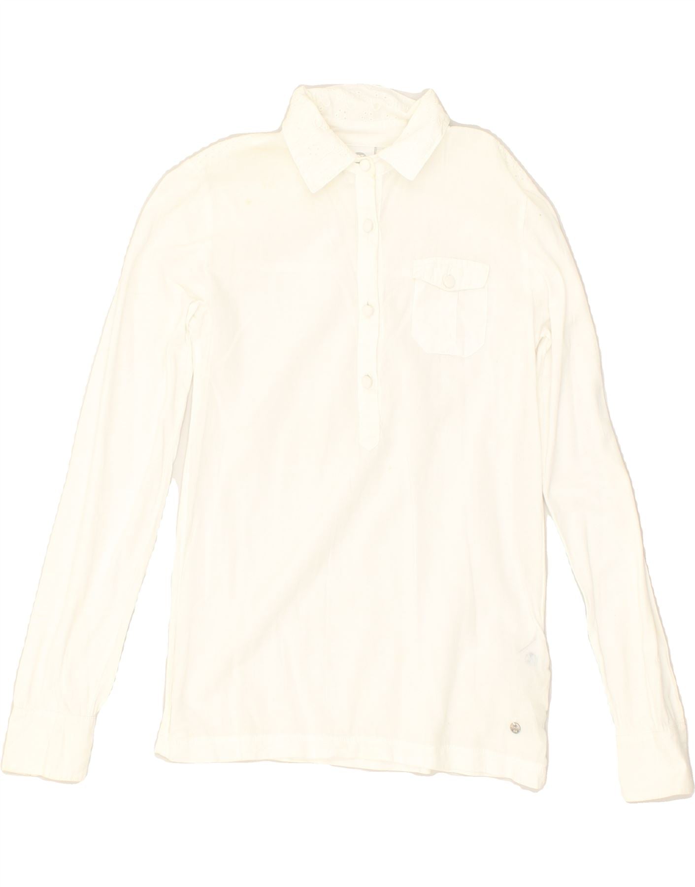 image of NORTH SAILS Womens Pullover Shirt UK 8 Small White Cotton