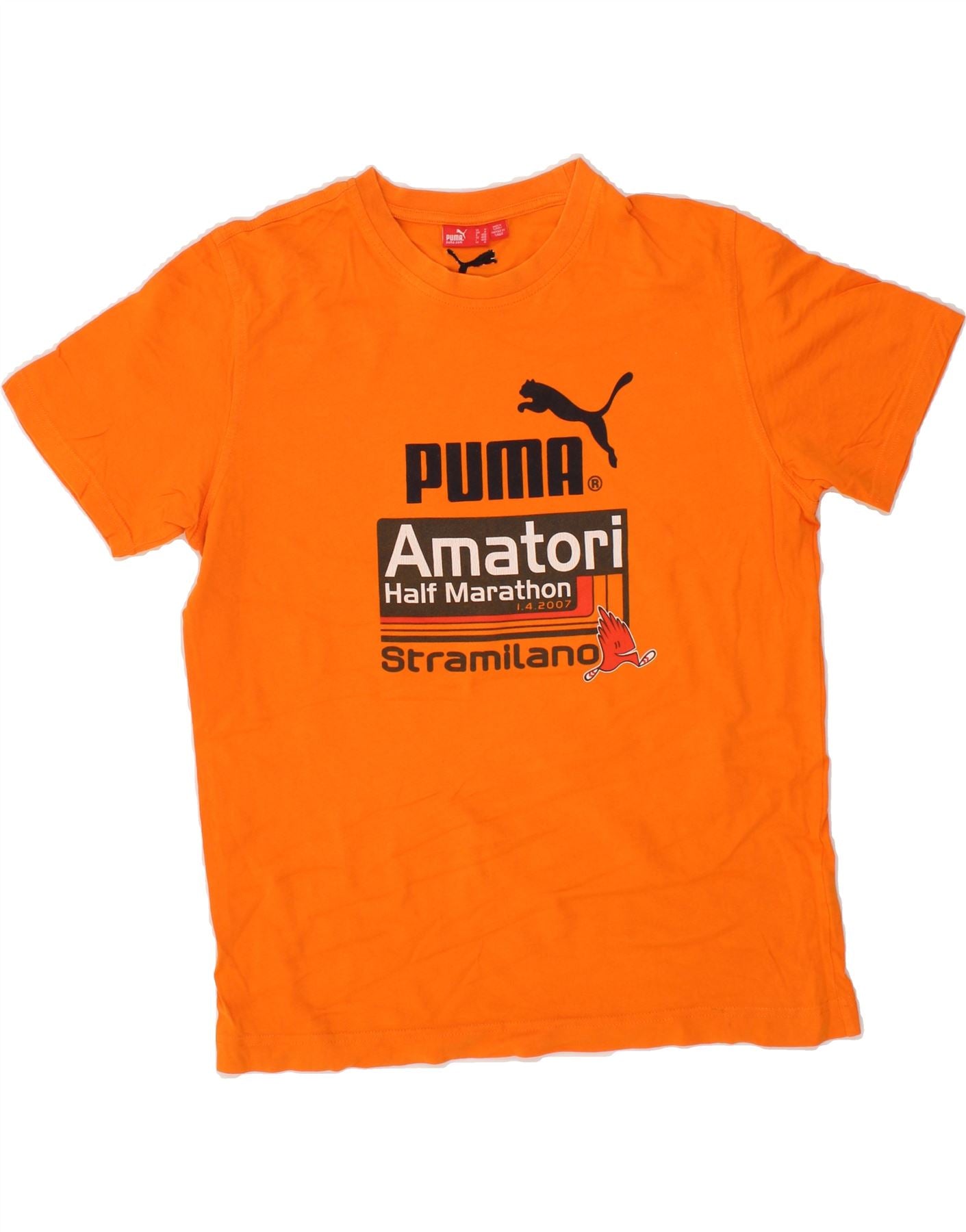 image of PUMA Mens Graphic T-Shirt Top Medium Orange