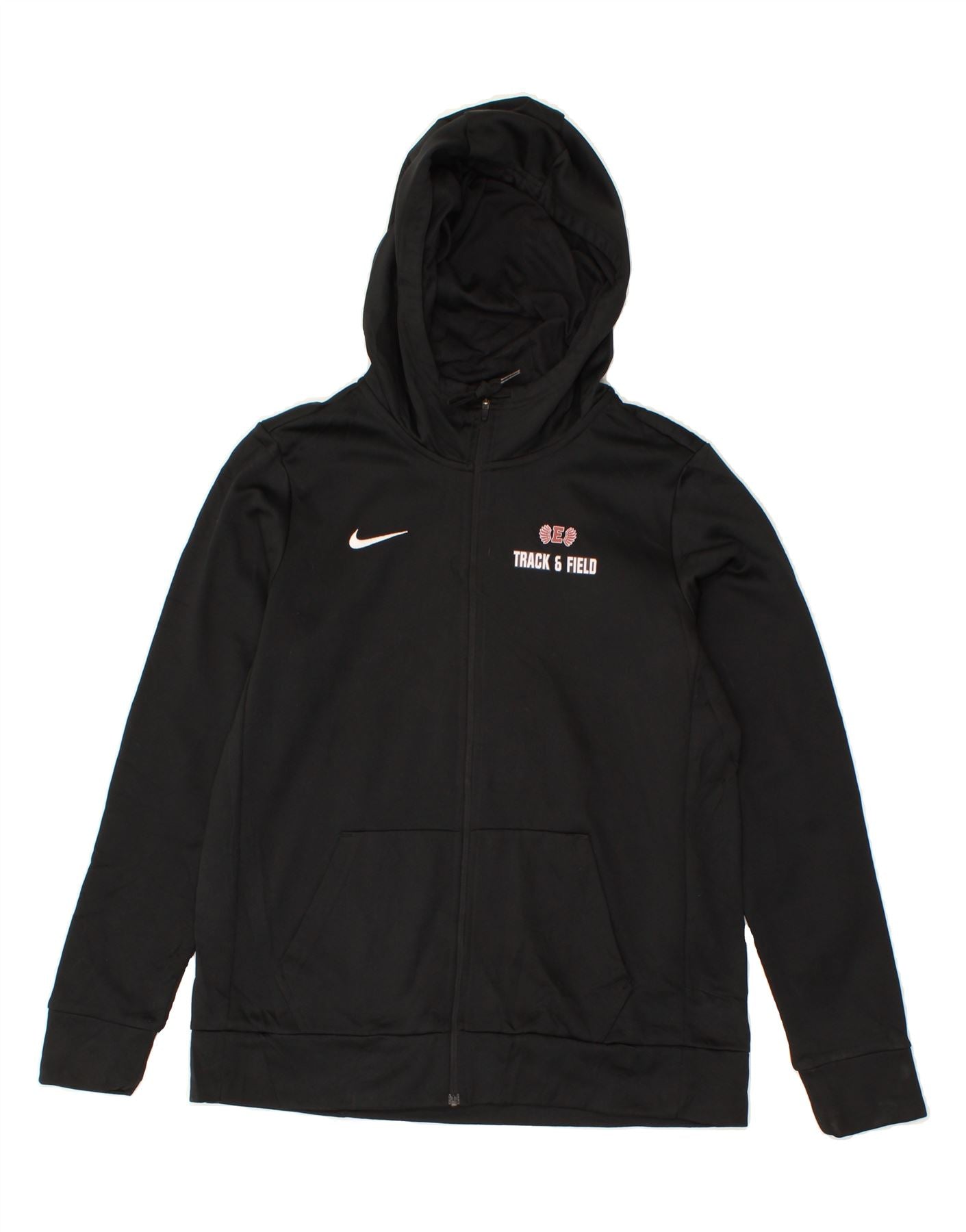 Image of NIKE Mens Dri Fit Zip Hoodie Sweater Medium Black Polyester