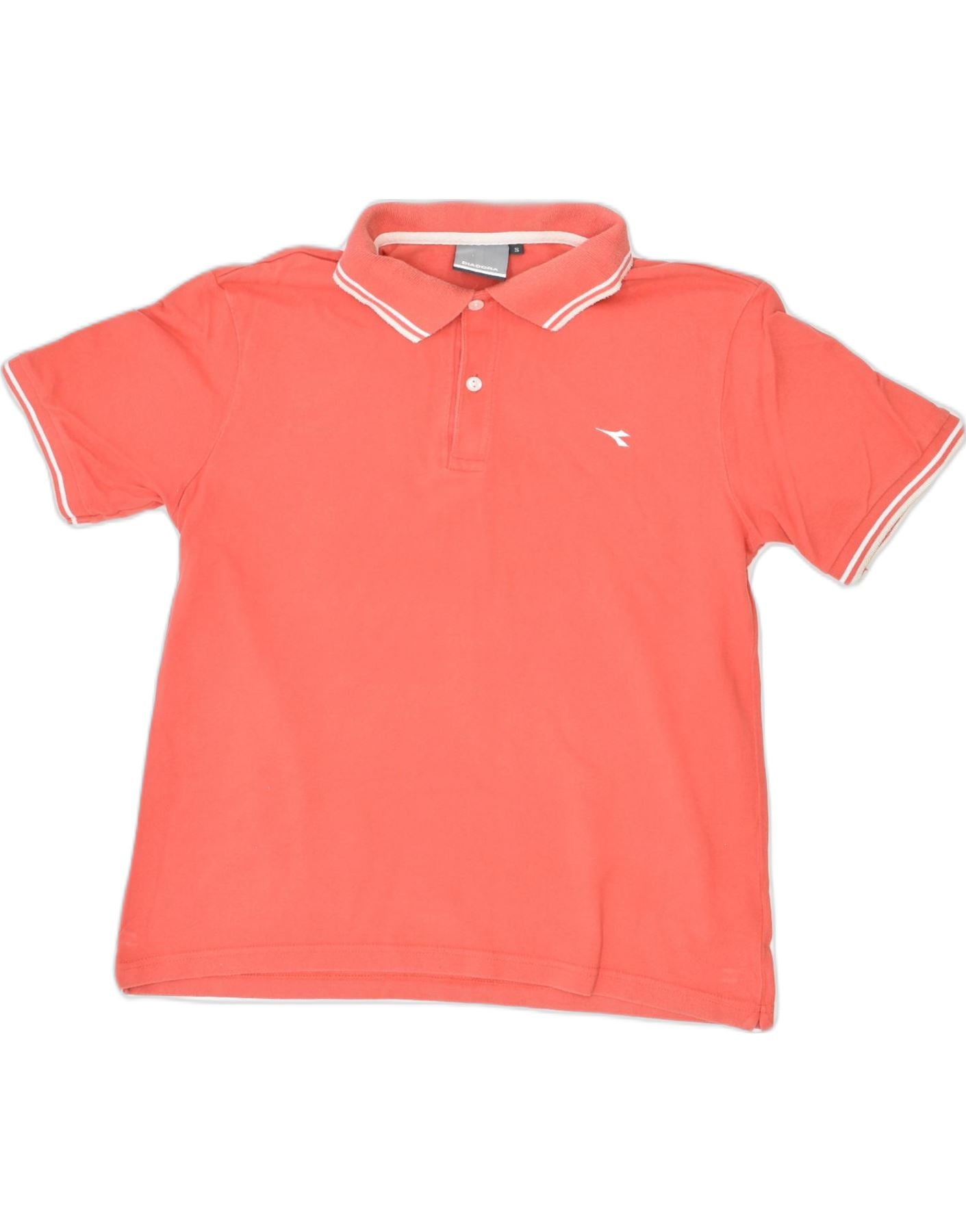 image of DIADORA Mens Polo Shirt Small Orange Cotton