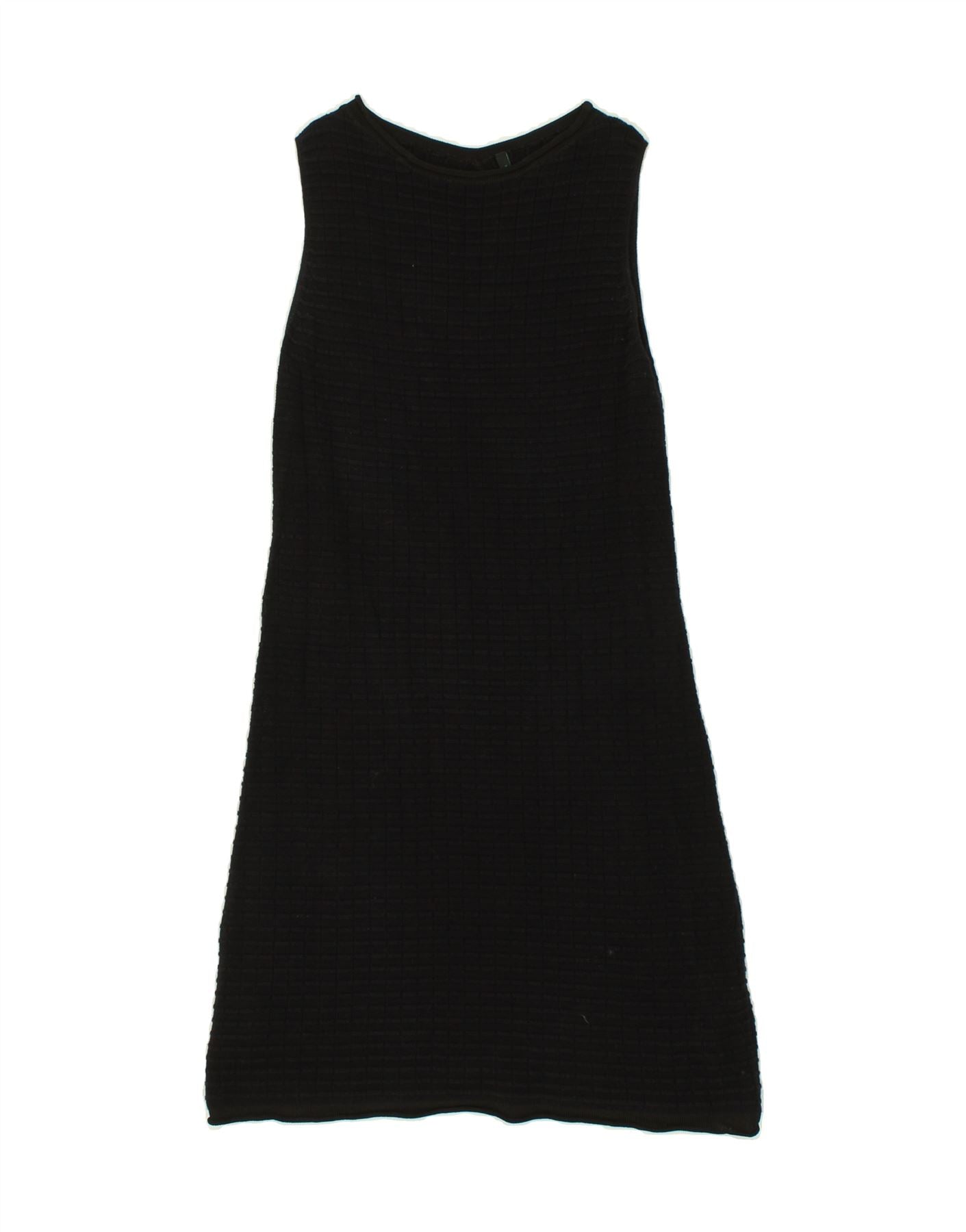 image of BENETTON Womens Sleeveless A-Line Dress UK 8 Small Black