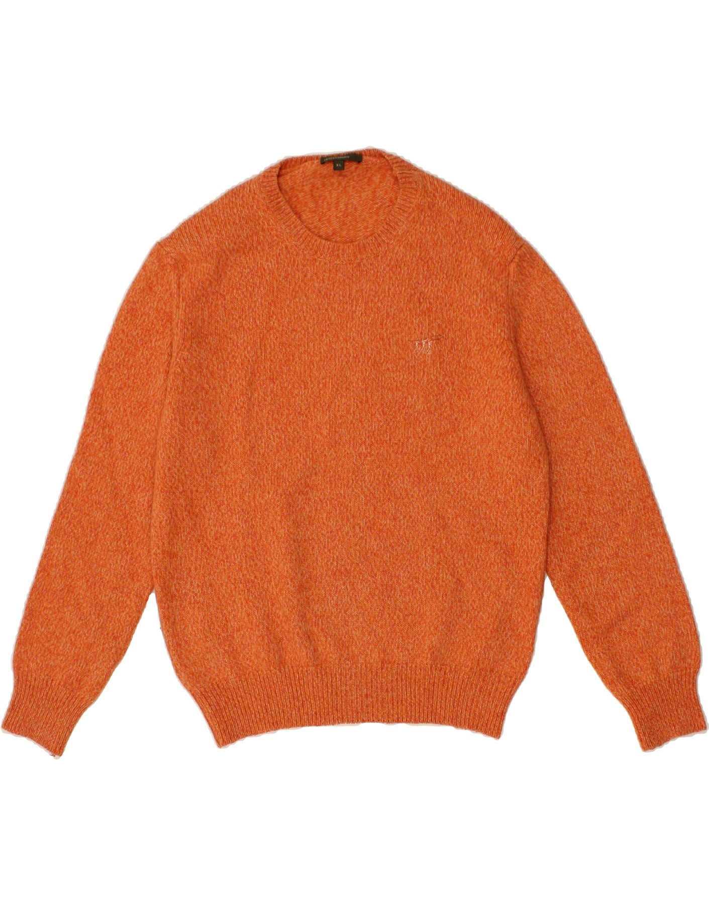 image of HENRY COTTONS Mens Crew Neck Jumper Sweater XL Orange New Wool