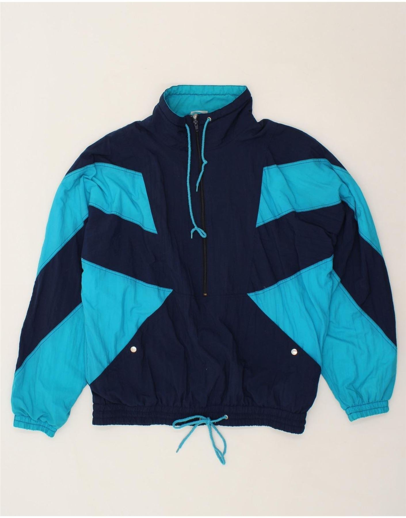 image of MARCEL CLAIR Mens Pullover Tracksuit Top Jacket XL Navy Blue Colourblock