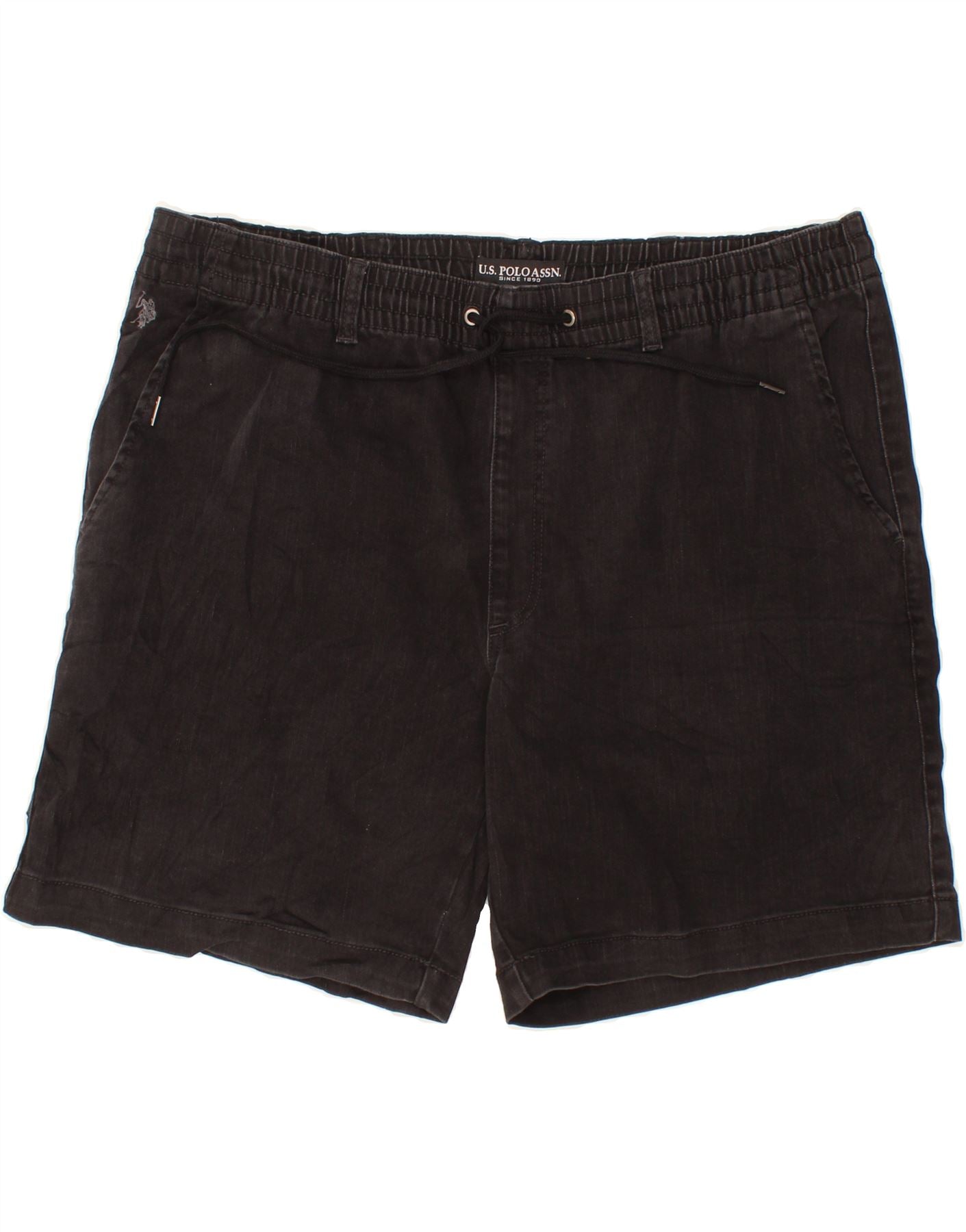image of U.S. POLO ASSN. Mens Denim Shorts 2XL W42 Black Cotton