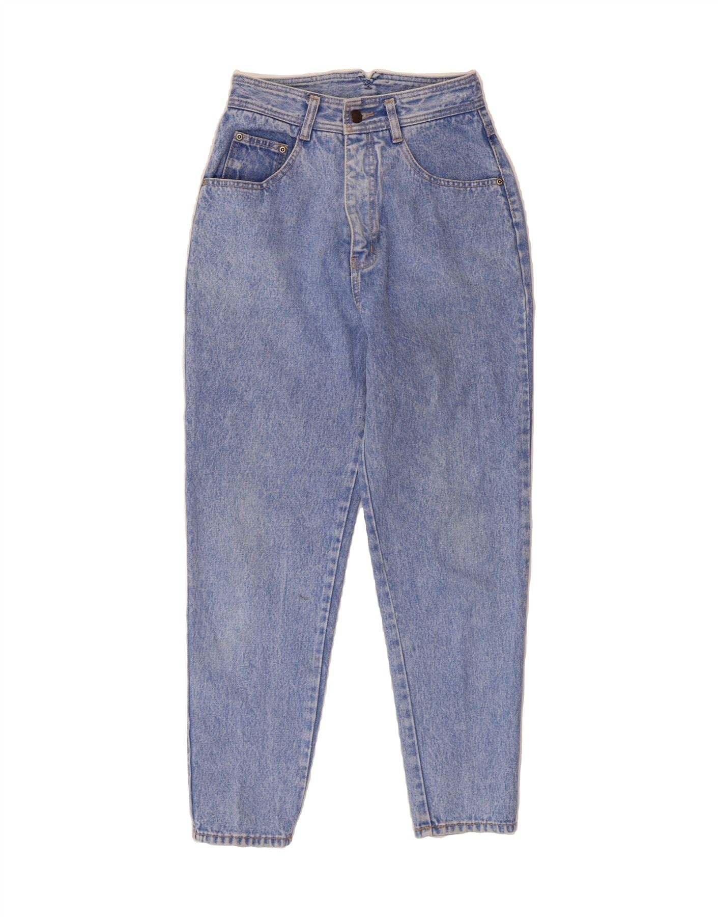 image of VINTAGE Womens High Rise Tapered Jeans W24 L26 Blue