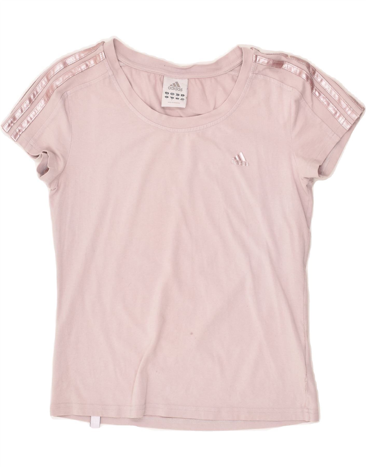 image of ADIDAS Womens T-Shirt Top UK 14 Large Pink Cotton