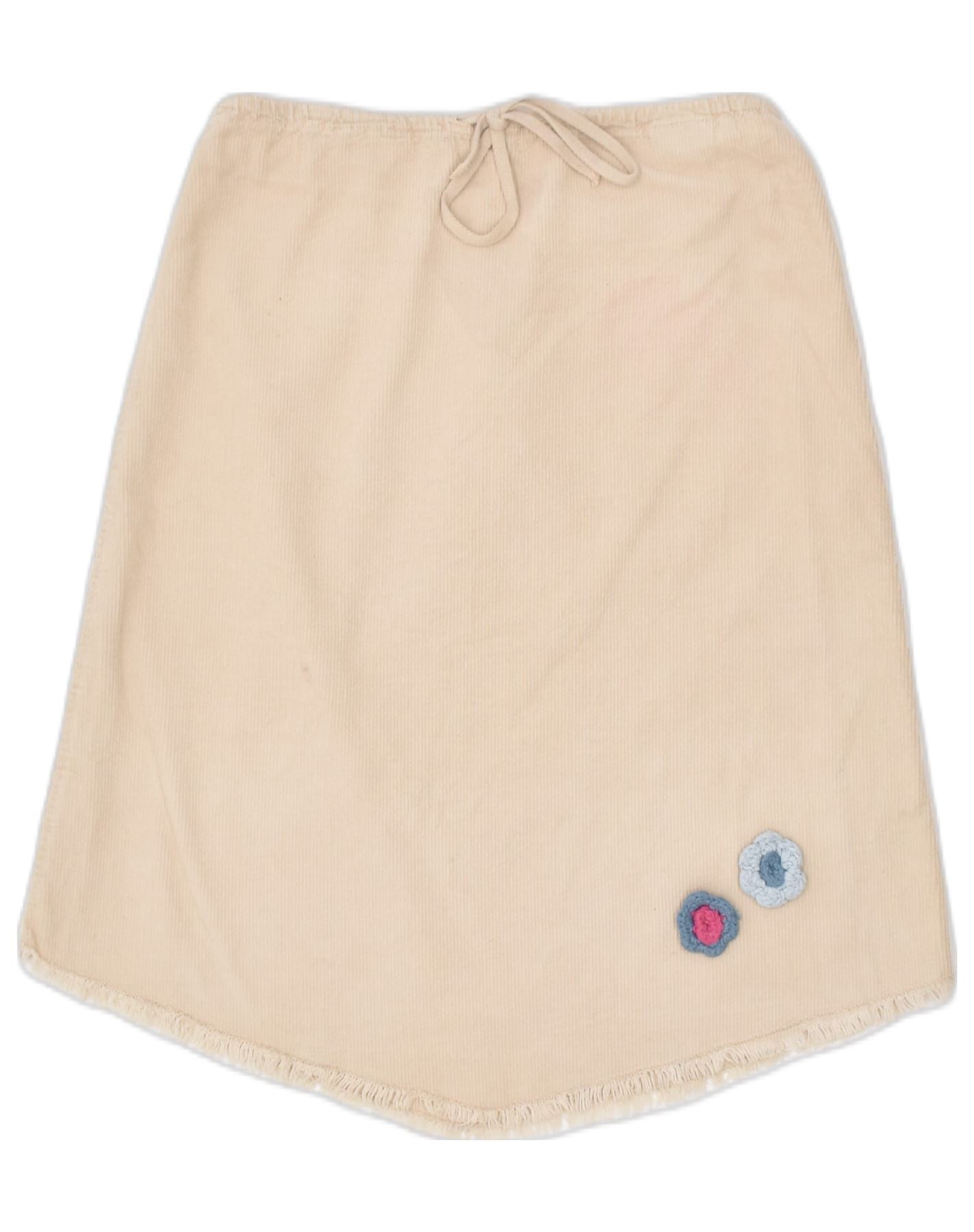 image of BENETTON Girls Corduroy Skirt 9-10 Years Large W26 Beige Cotton