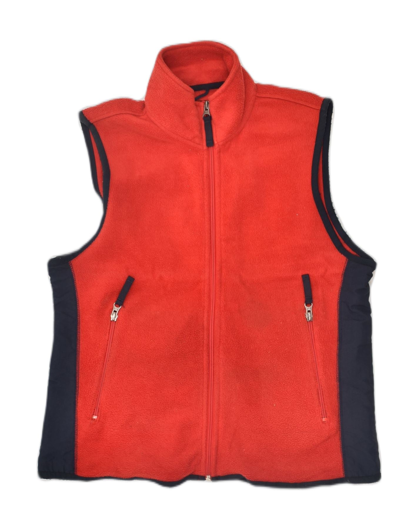 image of GAP Womens Fleece Gilet UK 6 XS Red Colourblock Polyester