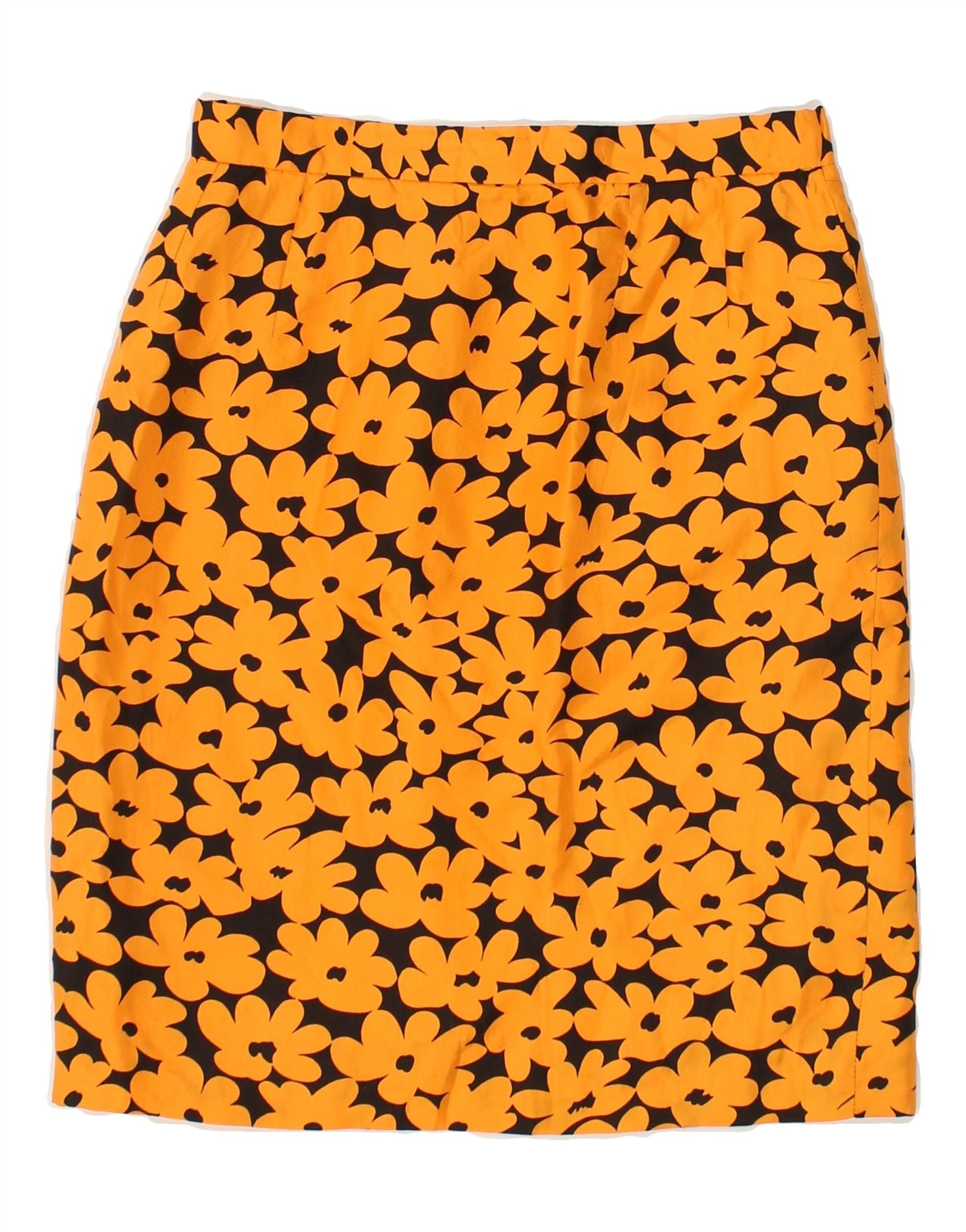 image of VINTAGE Womens Midi Skirt W26 Small Yellow Floral
