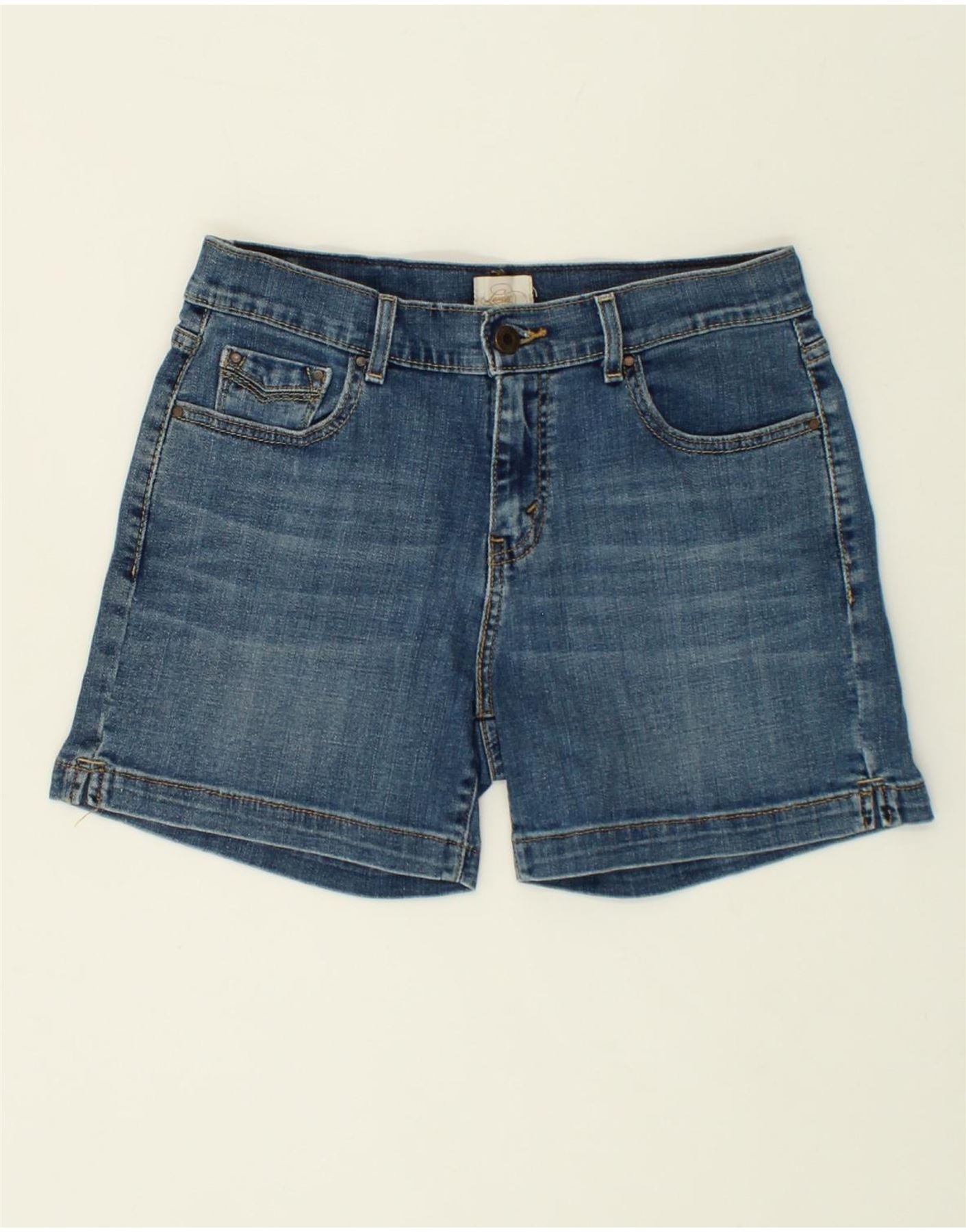 image of LEVI'S Womens Denim Shorts US 6 Medium W28 Blue Cotton