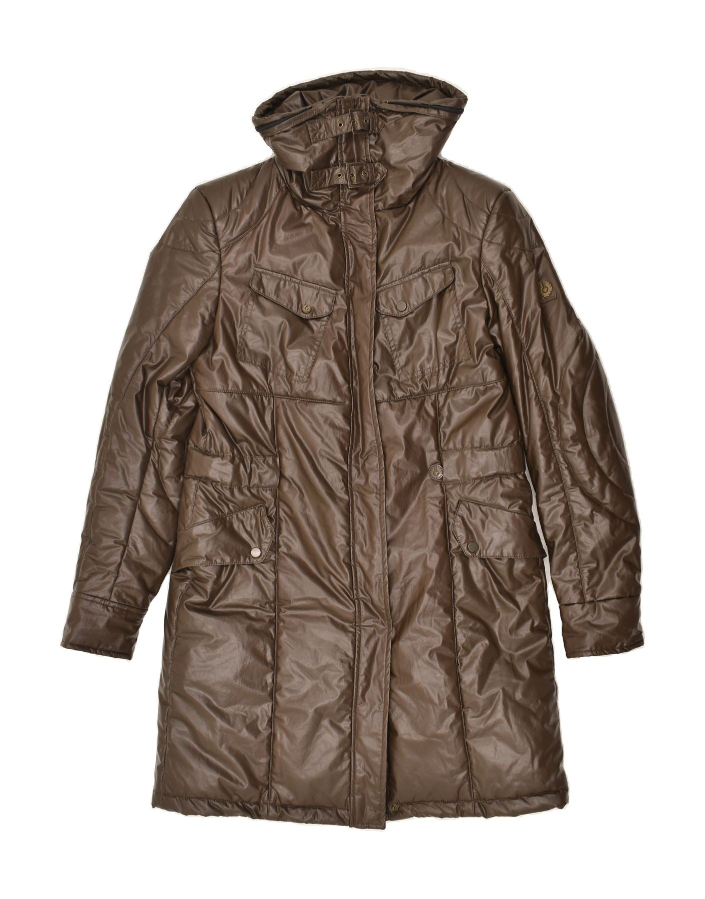 image of BELSTAFF Womens Padded Coat Size 44 Large Brown Polyester