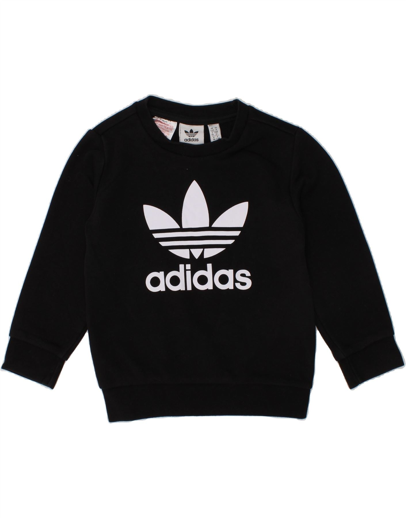 ADIDAS Boys Graphic Sweatshirt Jumper 2-3 Years Black Cotton