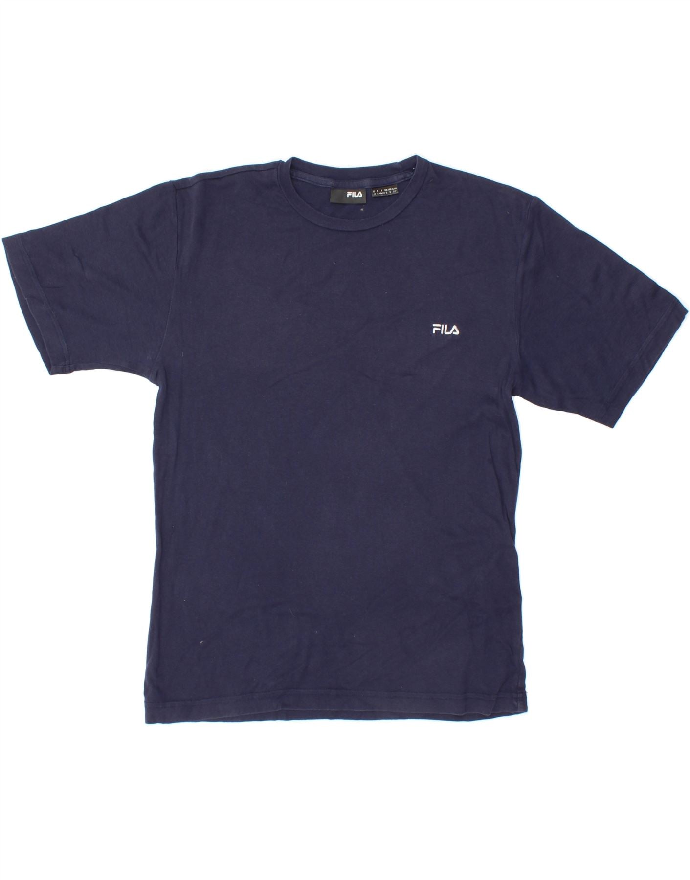 image of FILA Mens T-Shirt Top Small Navy Blue Cotton