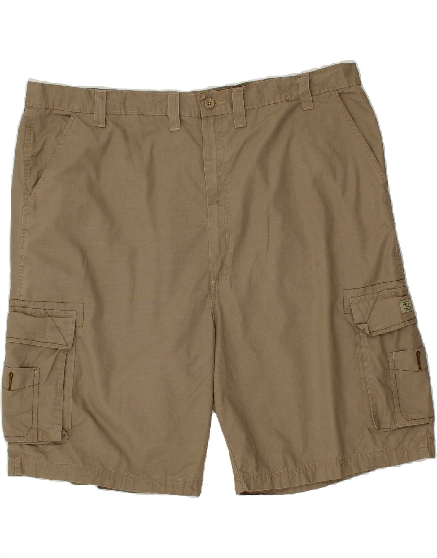 image of WRANGLER Mens Cargo Shorts W46 3XL  Brown Cotton