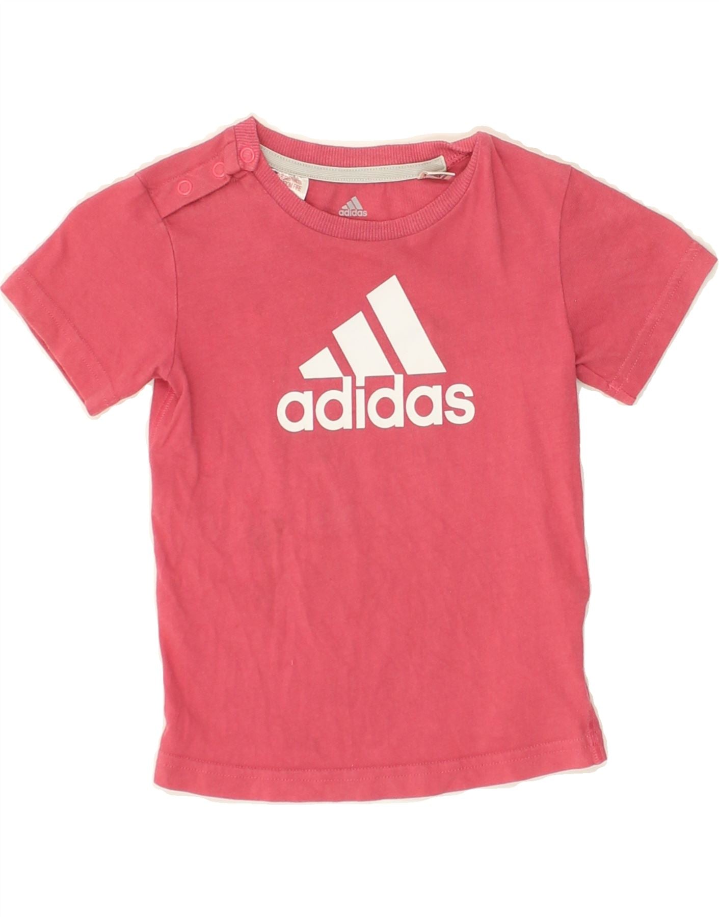 ADIDAS Baby Girls Graphic T-Shirt Top 12-18 Months Pink Cotton