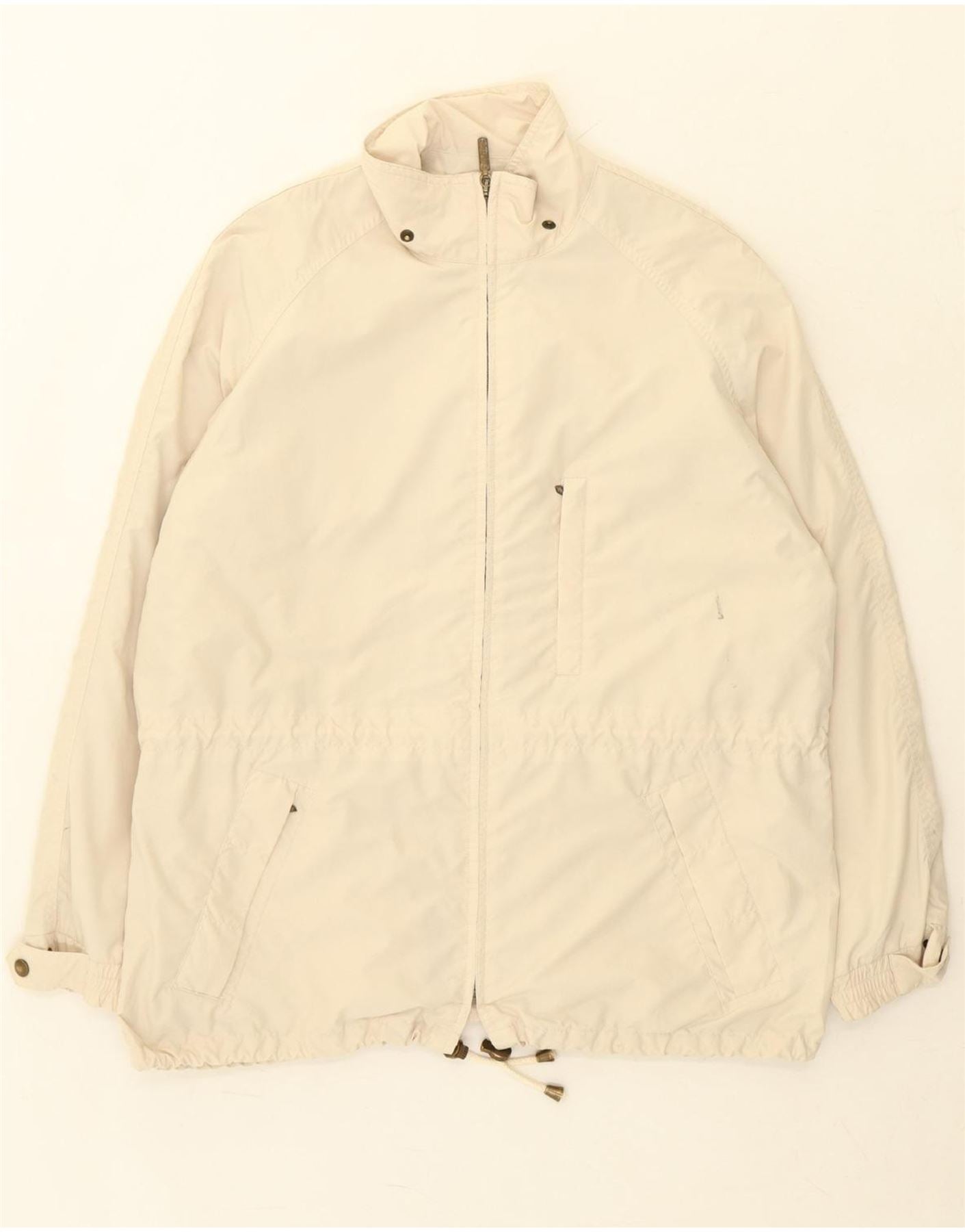 image of L.L.BEAN Mens Windbreaker Jacket UK 38 Medium Off White Polyester