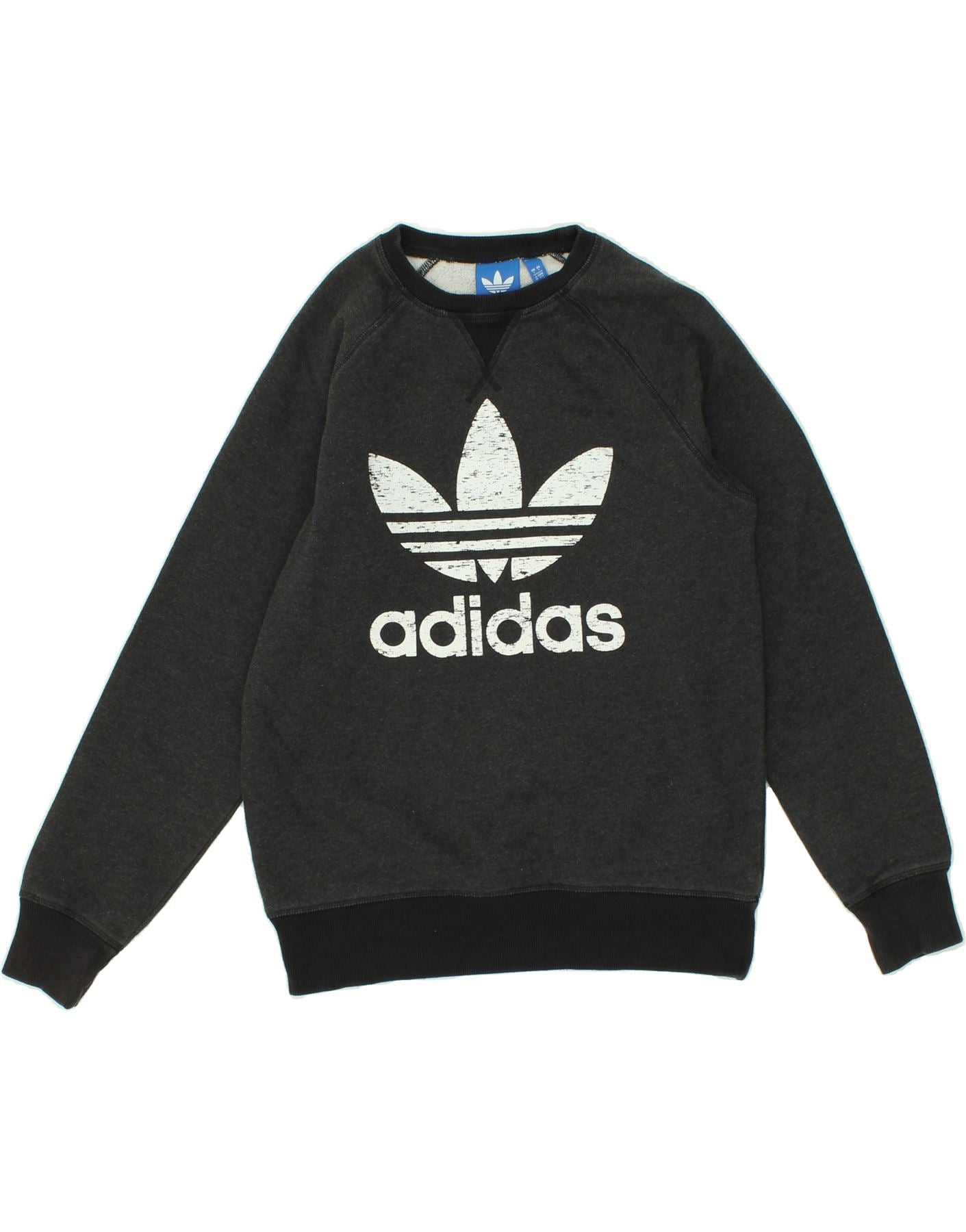 image of ADIDAS Mens Graphic Sweatshirt Jumper Small Grey Cotton