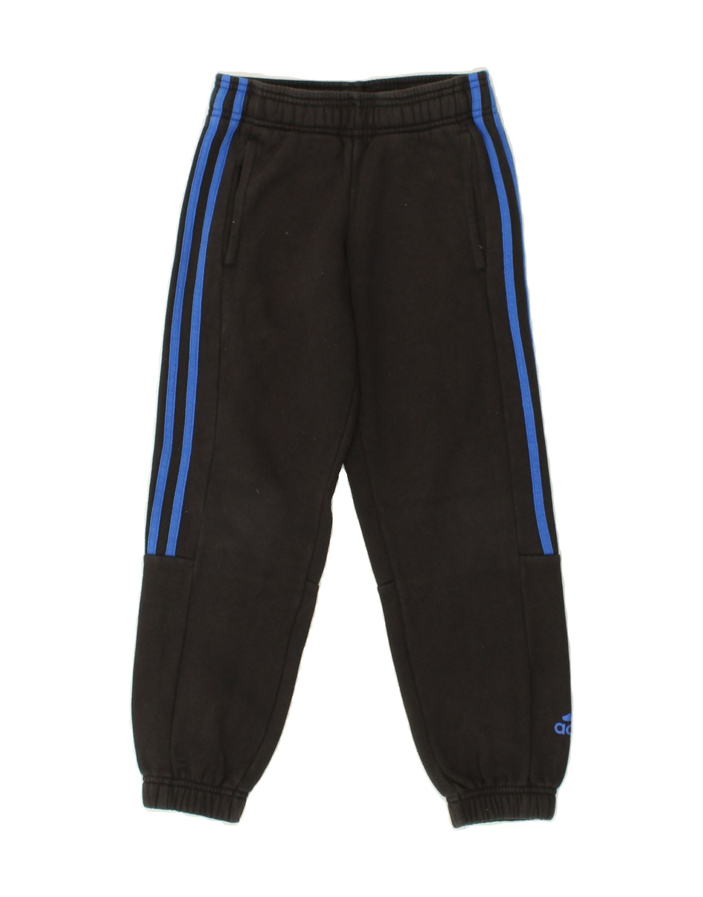 Image of ADIDAS Boys Tracksuit Trousers Joggers 7-8 Years Black Cotton