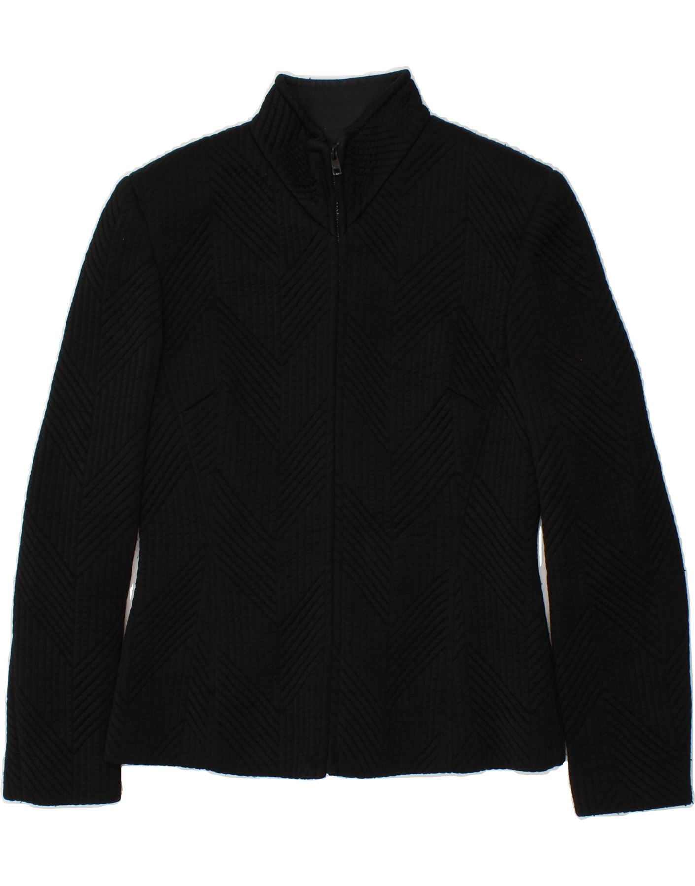 image of BYBLOS Womens Bomber Jacket IT 44 Medium Black Nylon