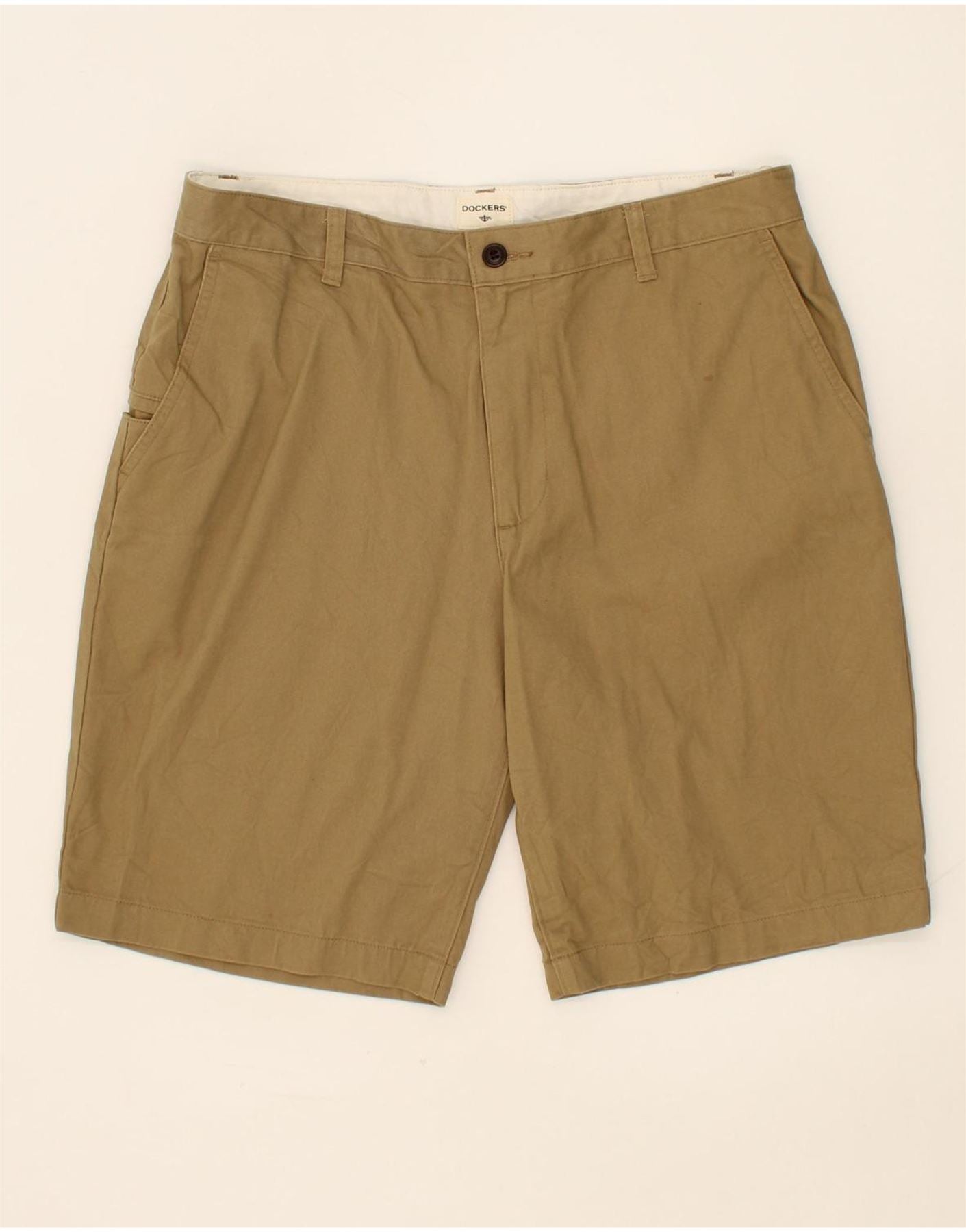 Image of DOCKERS Mens Chino Shorts W34 Large Khaki Cotton