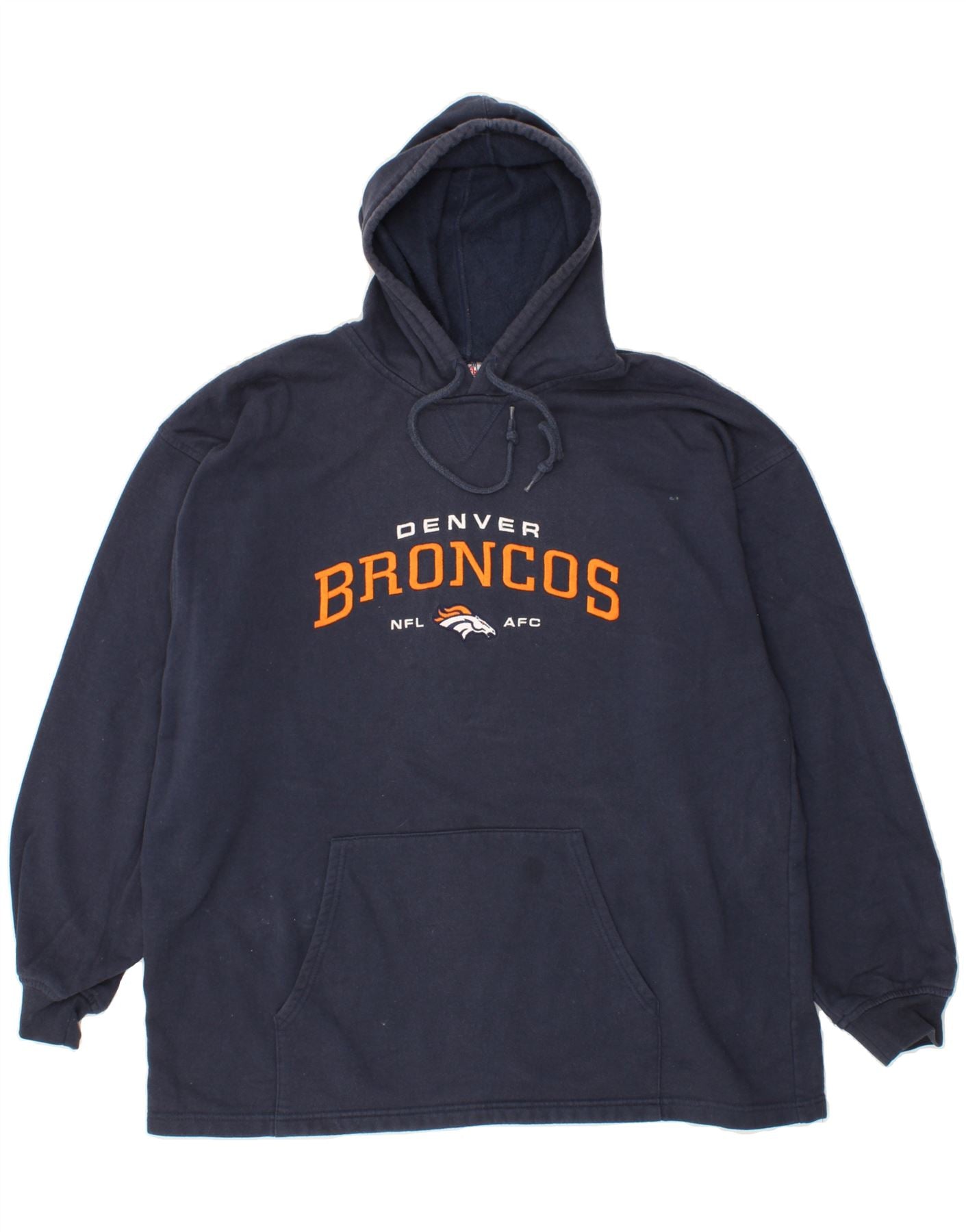 image of NFL Mens Denver Broncos Graphic Hoodie Jumper XL Navy Blue