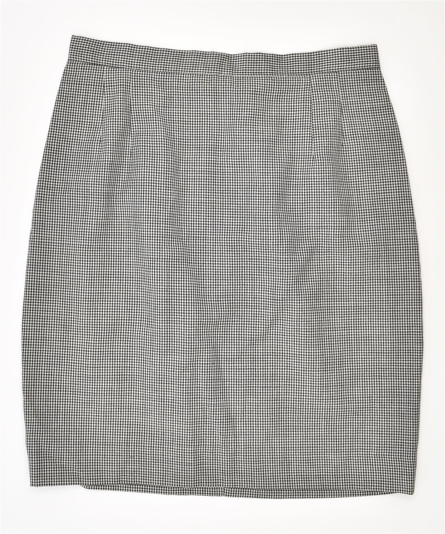 image of LUISA SPAGNOLI Womens Pencil Skirt IT 44 Medium W28 Grey Check