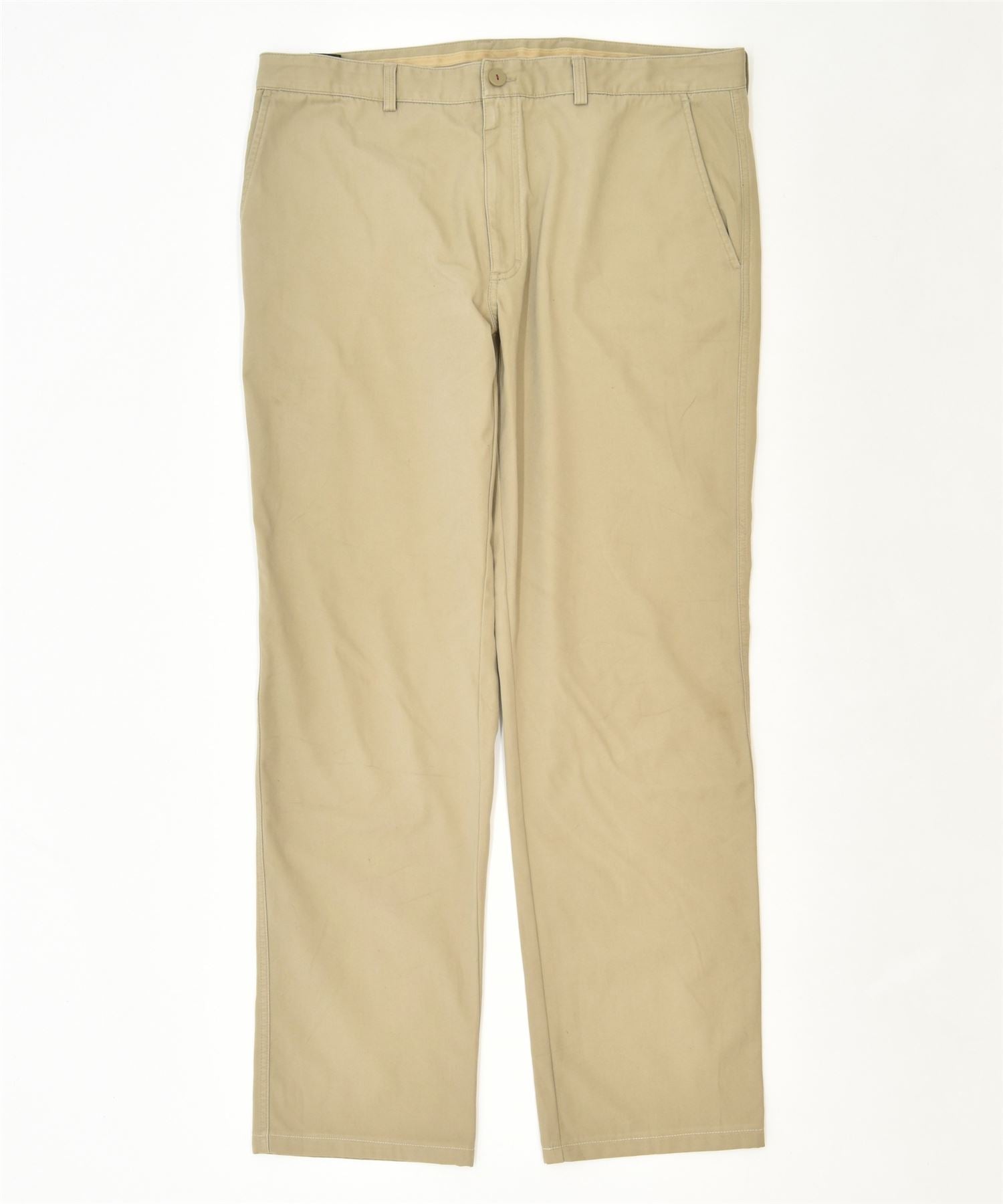 image of AVIREX Mens Straight Chino Trousers W40 L33 Beige Classic