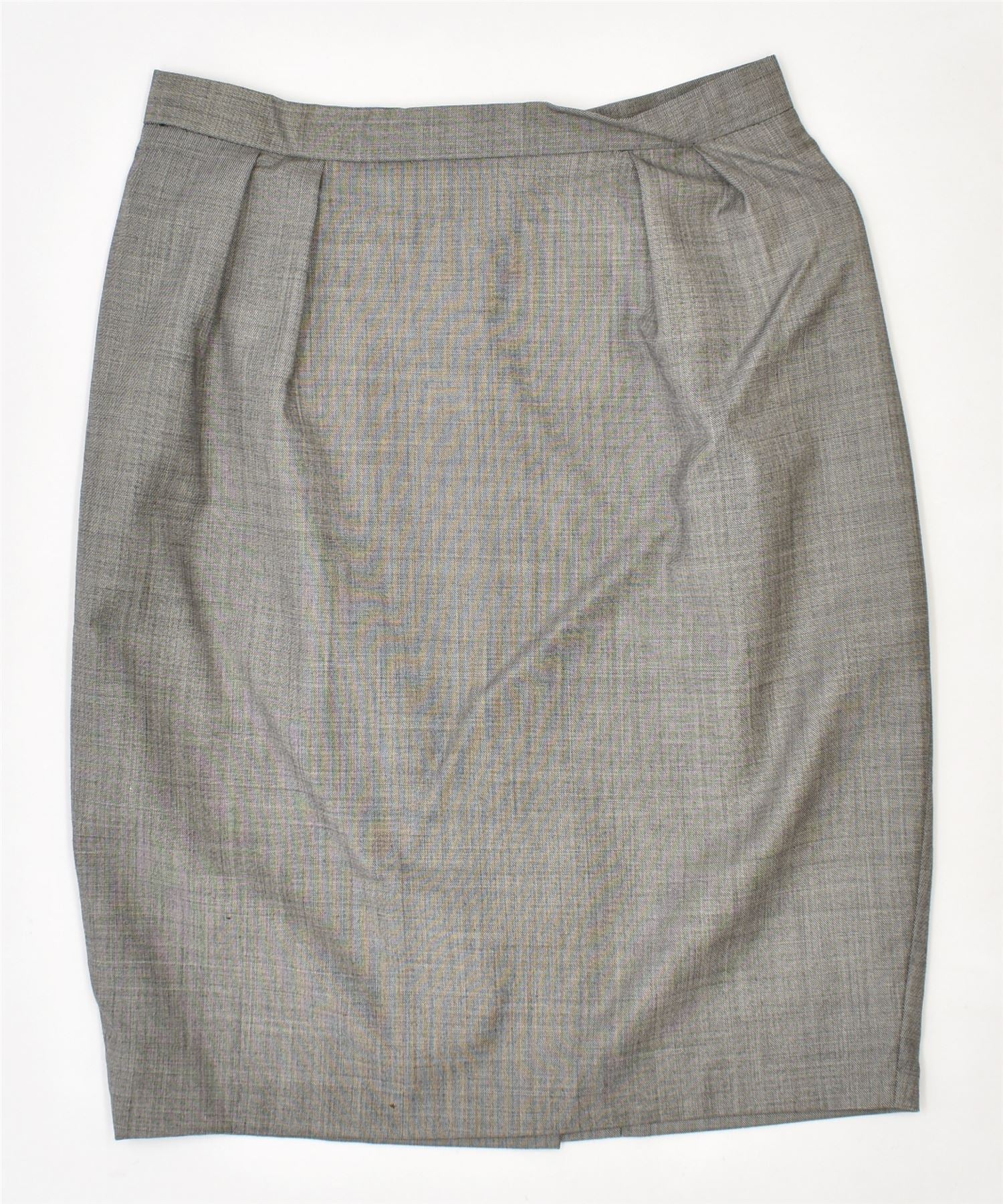 Image of NEW YORK Womens High Waist Pencil Skirt IT 46 Large W28 Grey Wool Vintage