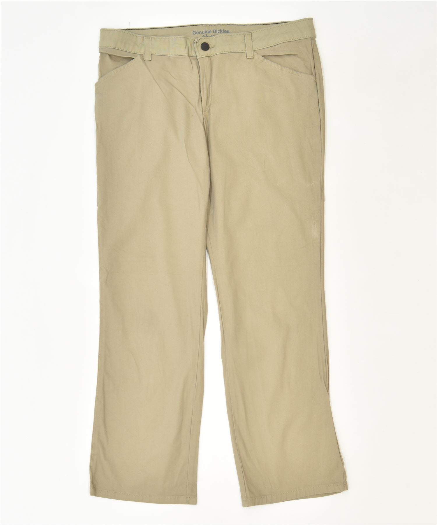 Image of DICKIES Womens Straight Casual Trousers US 10 Large W34 L28 Khaki