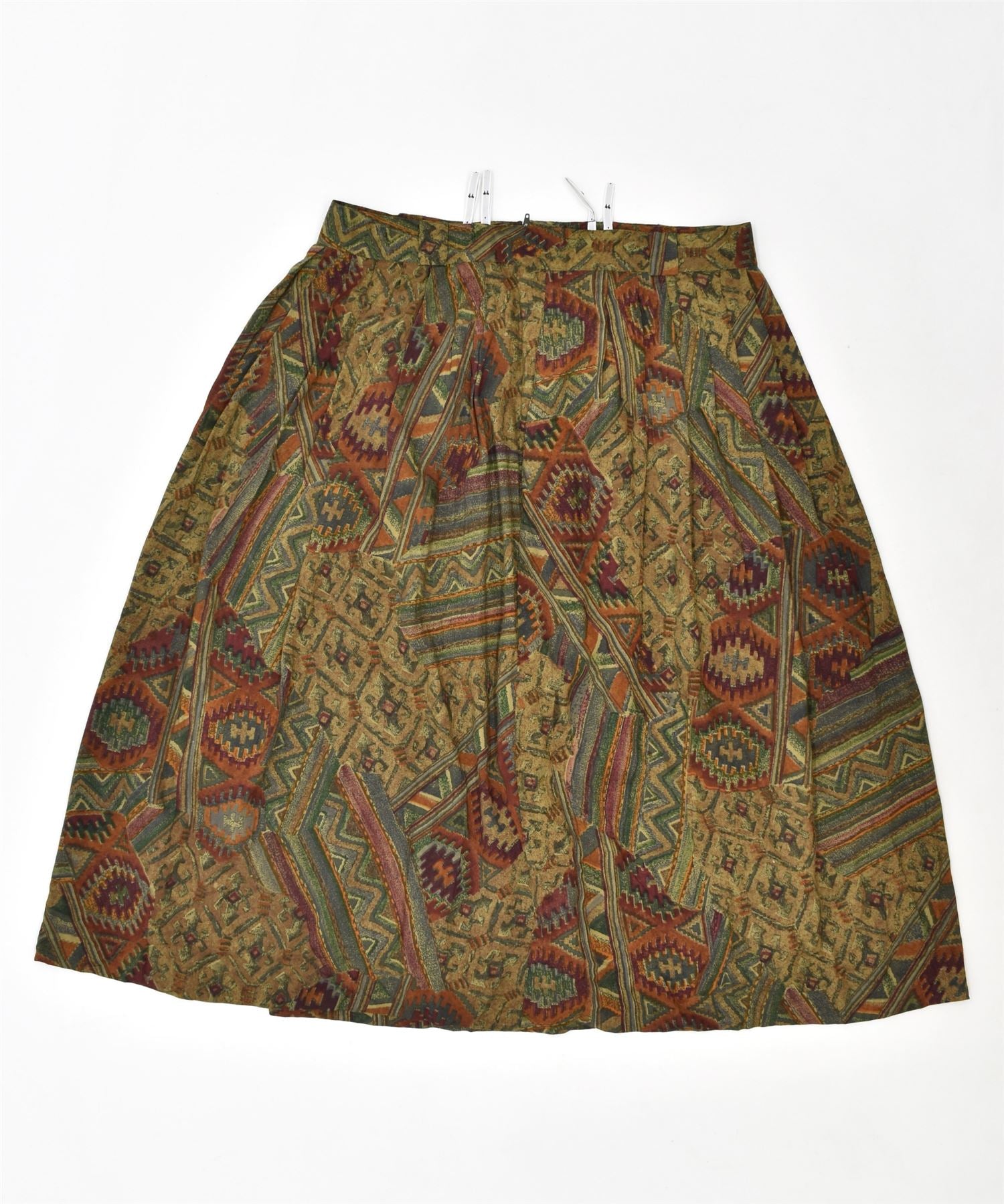 Image of VINTAGE Womens Pleated Skirt EU 44 Large W32 Multicoloured Aztec