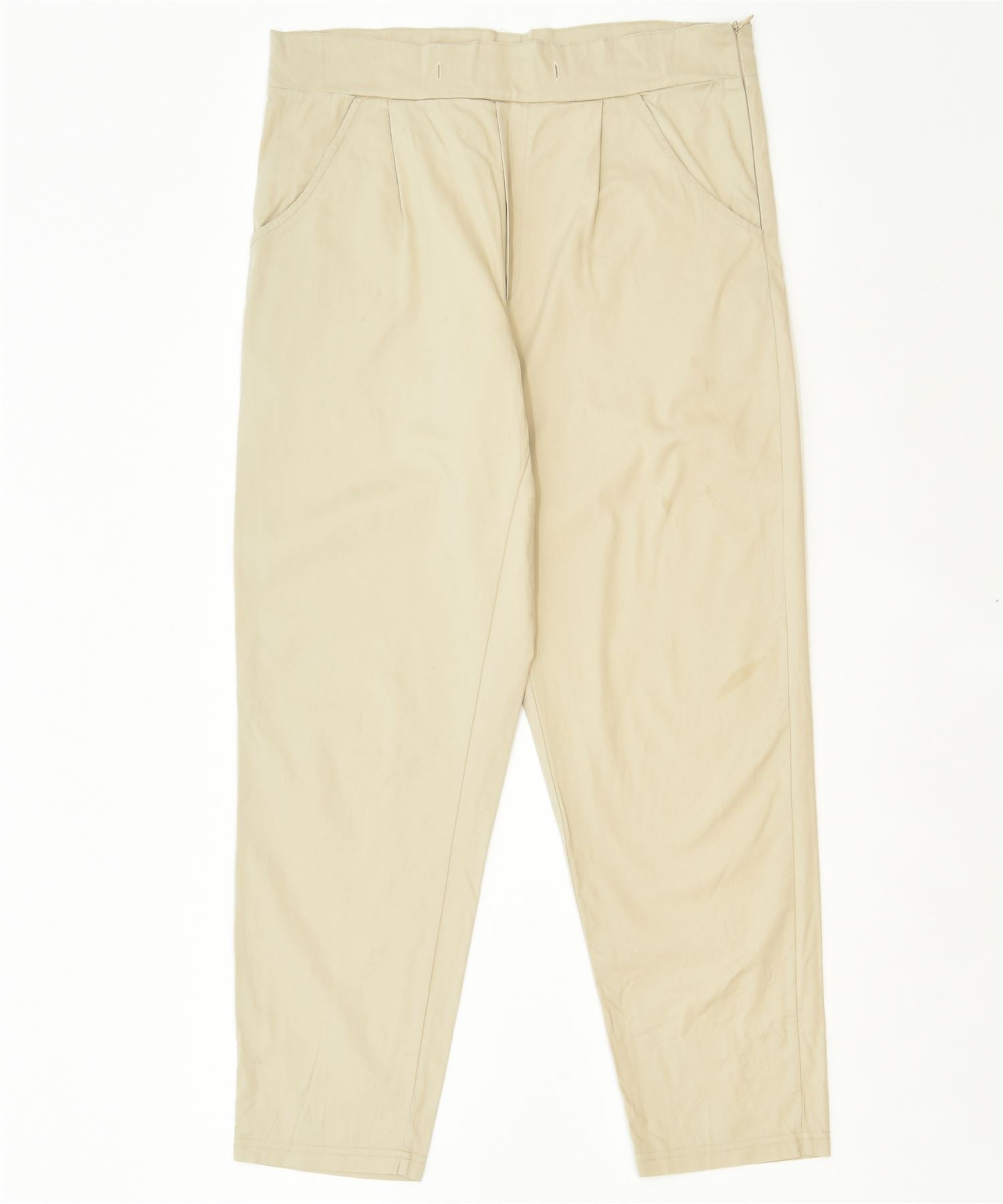 image of VINTAGE Womens Capri Trousers W30 L26 Beige Classic