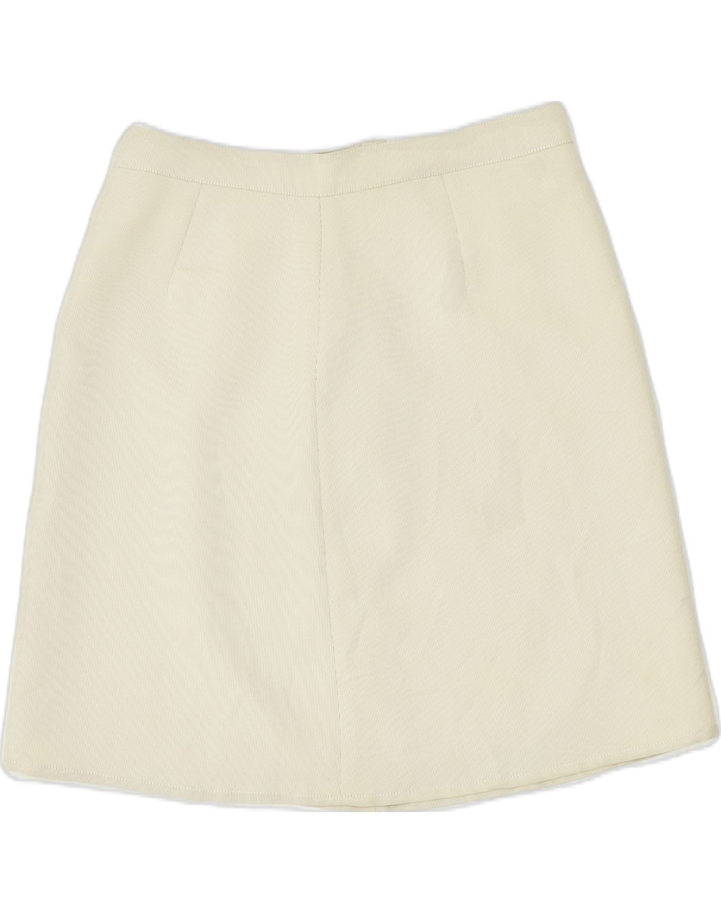 image of ANDREA MARE Womens A-Line Skirt IT 46 Large W30 Beige Polyester