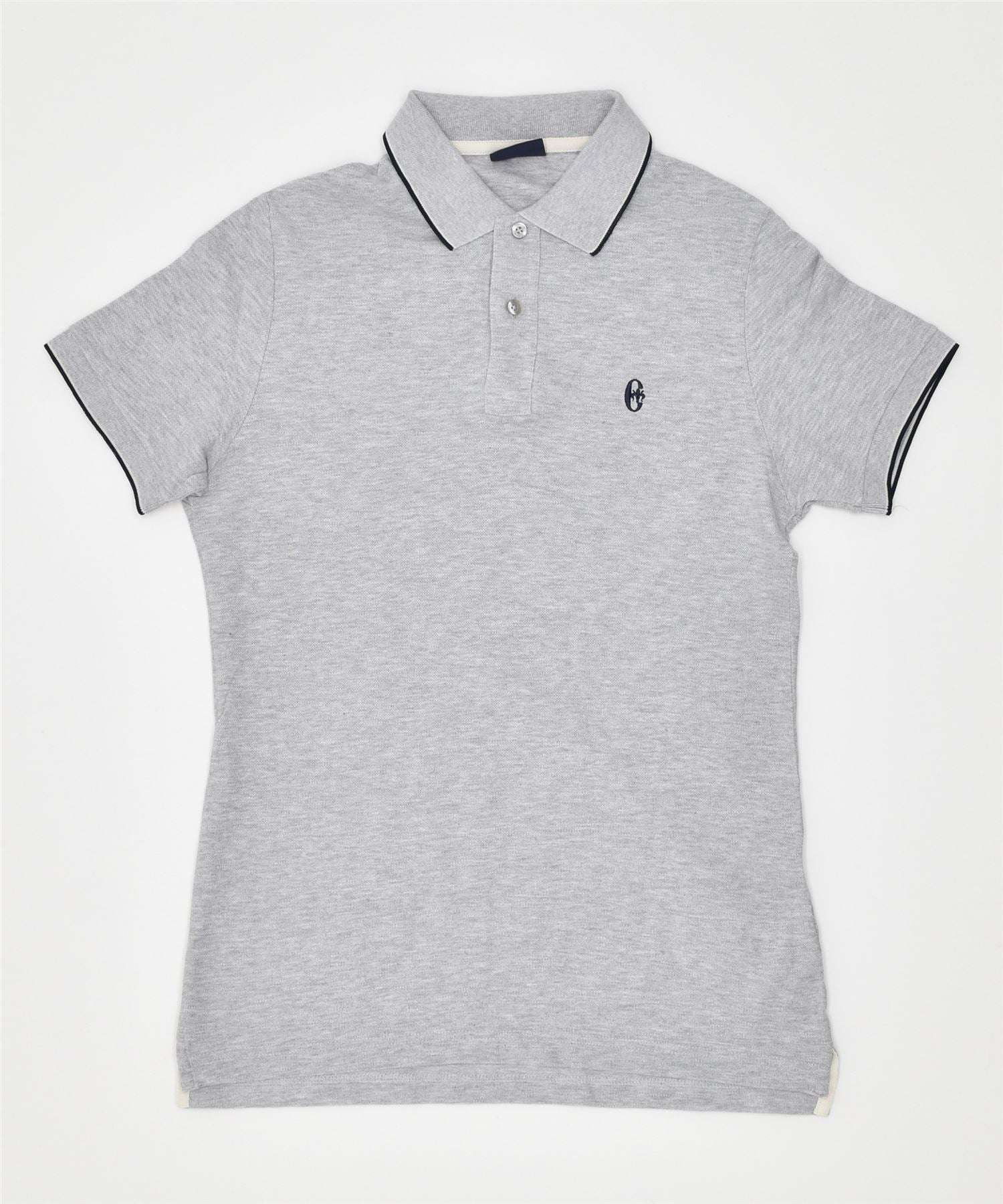 image of CONTE OF FLORENCE Mens Polo Shirt Small Grey Cotton