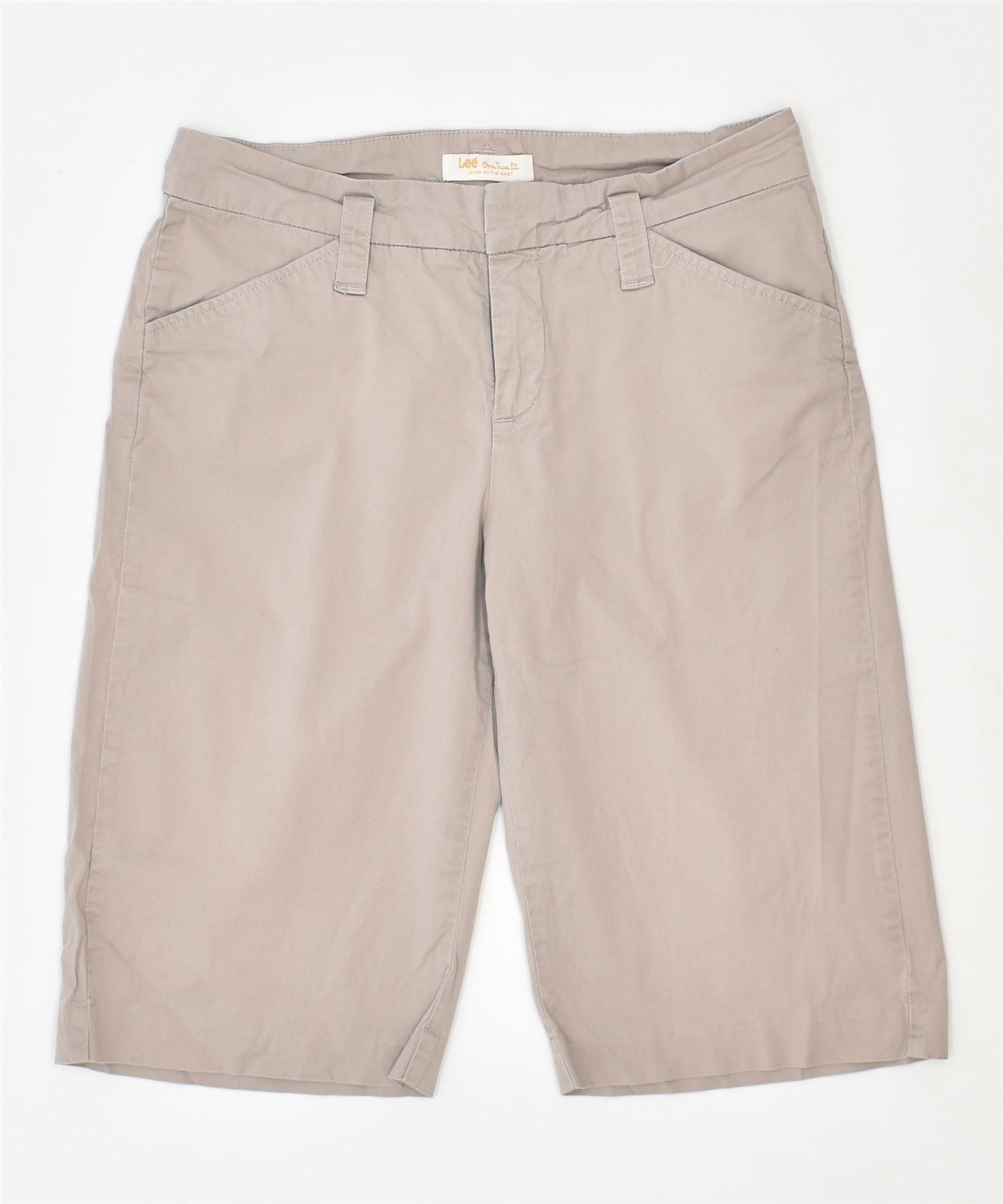 image of LEE Womens Chino Shorts US 8 Medium W30 Grey Cotton