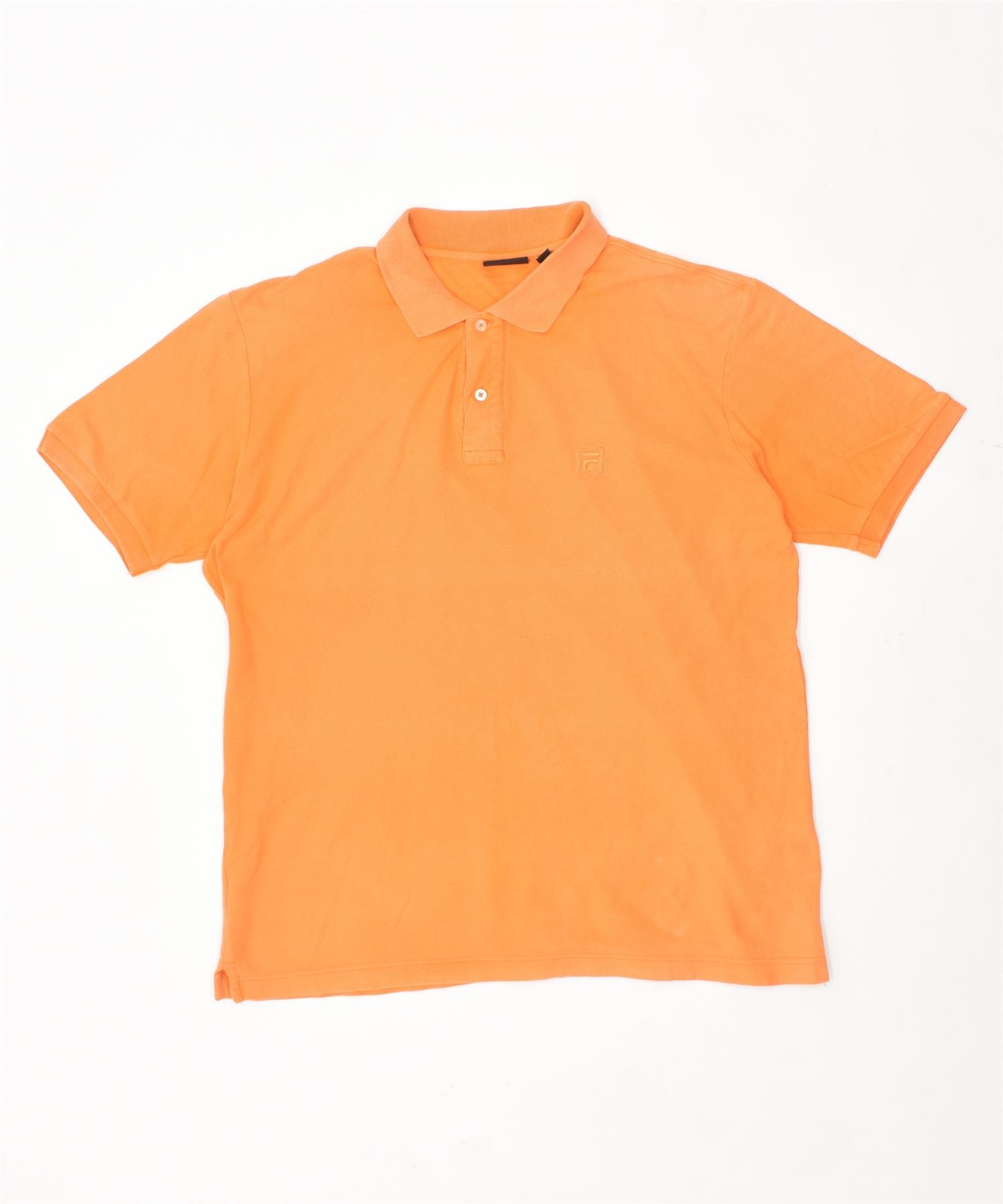 image of FILA Mens Polo Shirt Large Orange Cotton