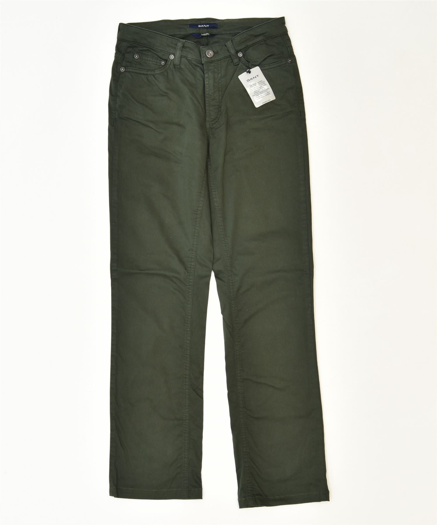 Image of GANT Womens Carol Bootcut Casual Trousers W28 L34 Green Cotton Classic