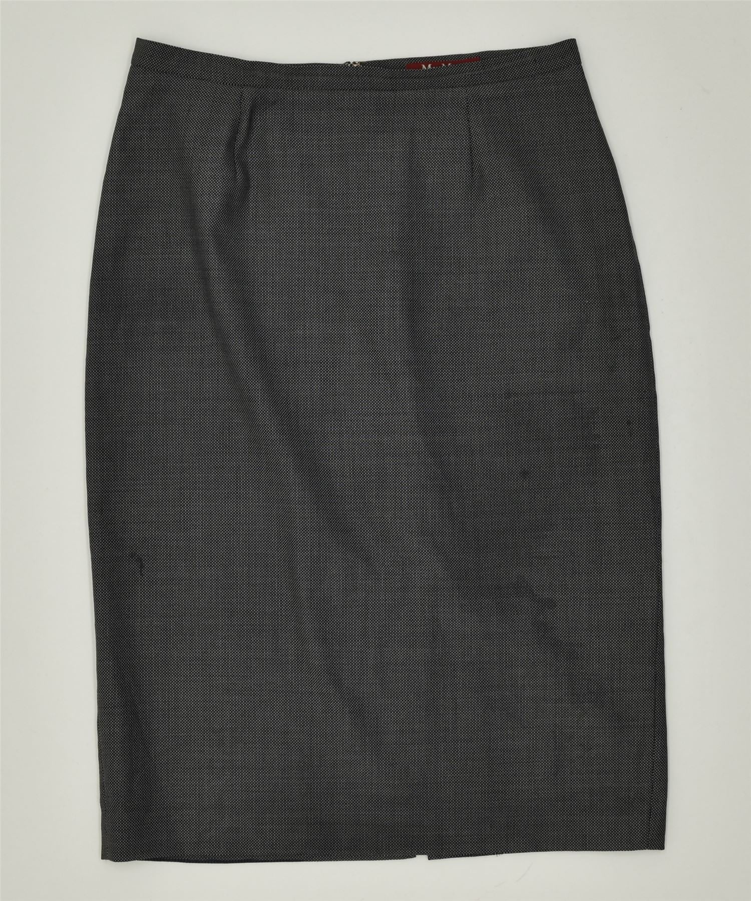 image of MAX MARA Womens Straight Skirt UK 12 Medium W30 Grey Wool