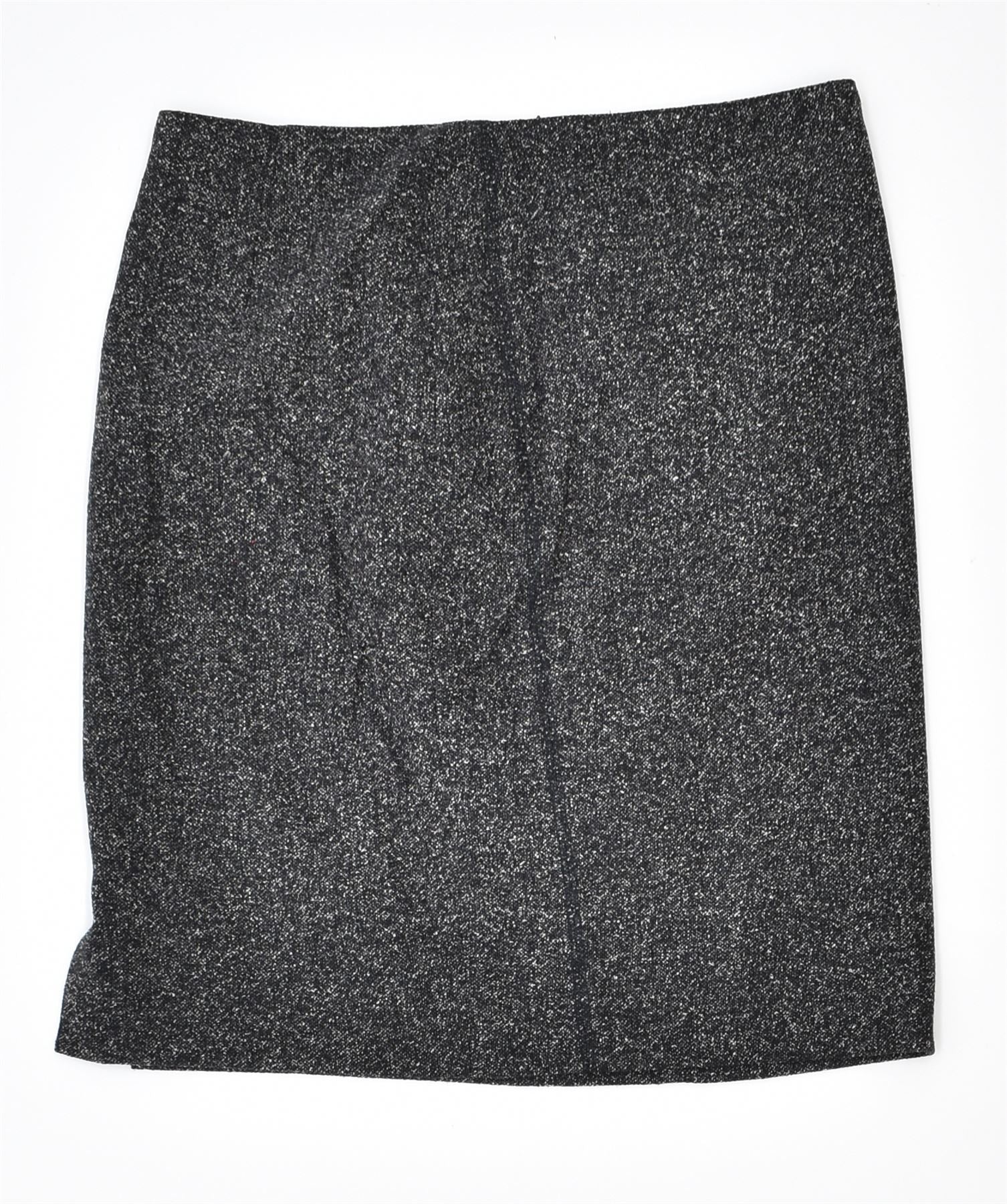 image of VINTAGE Womens Straight Skirt Medium W28 Grey Wool