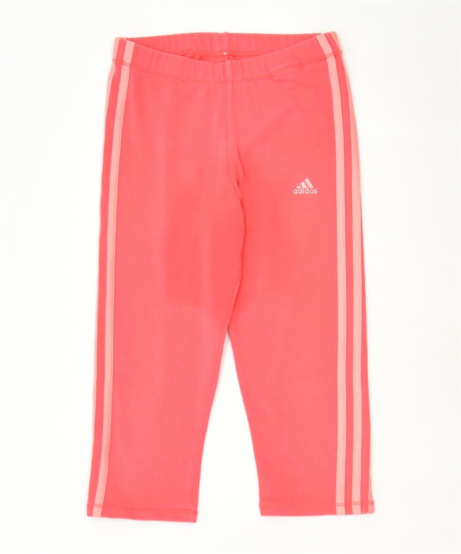 Image of ADIDAS Girls Climalite Capri Leggings 9-10 Years Pink Sports