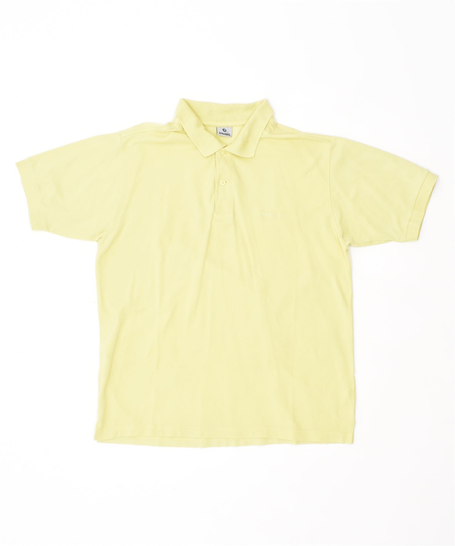 image of SPALDING Mens Polo Shirt Large Yellow Cotton Vintage