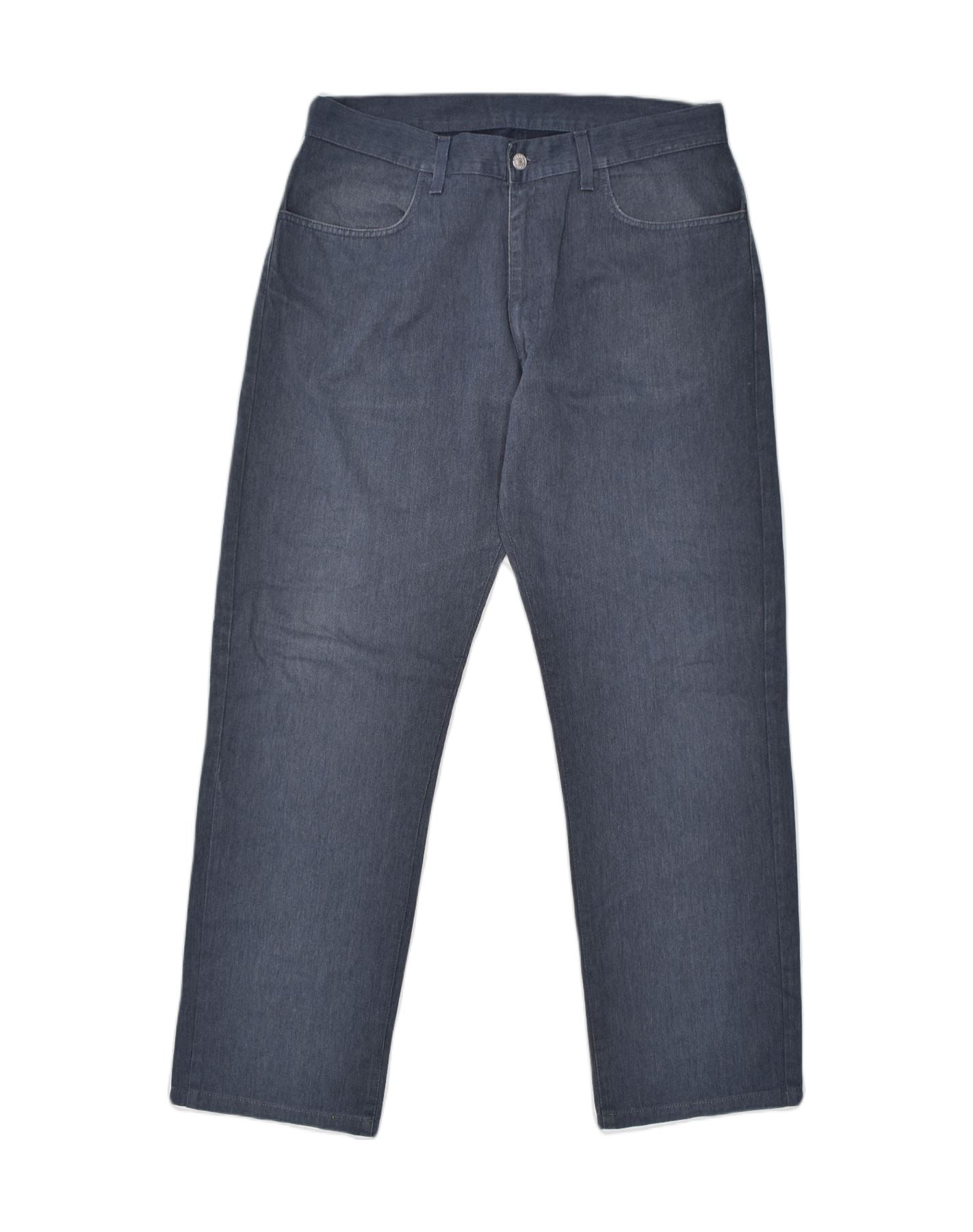 Image of CASSUCI Mens Casual Trousers W36 L32 Blue Cotton