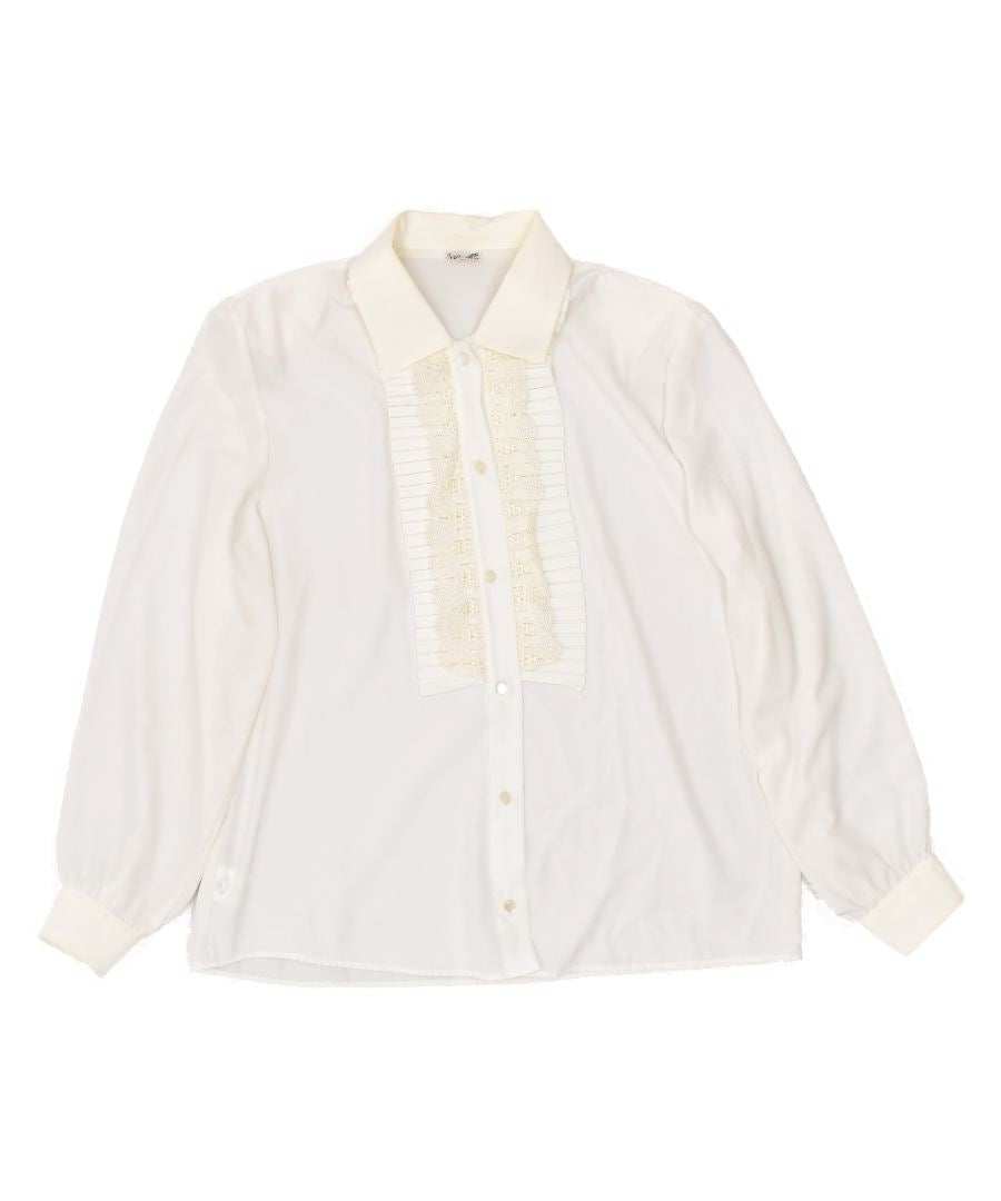 image of PRIMAVERA FIRENZE Womens Shirt Blouse UK 16 Large Off White Polyester