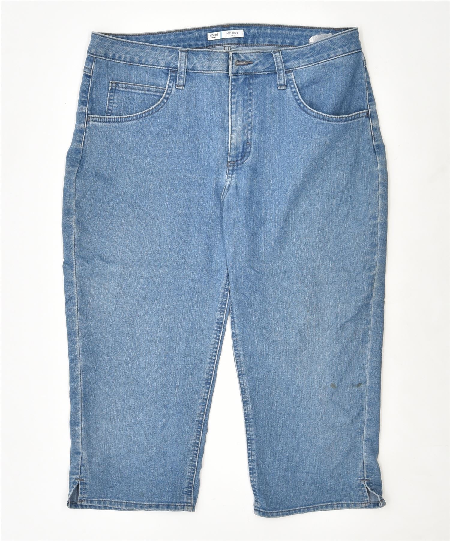 Image of LEE Womens Mid Rise Capri Jeans W36 L19 Blue Cotton